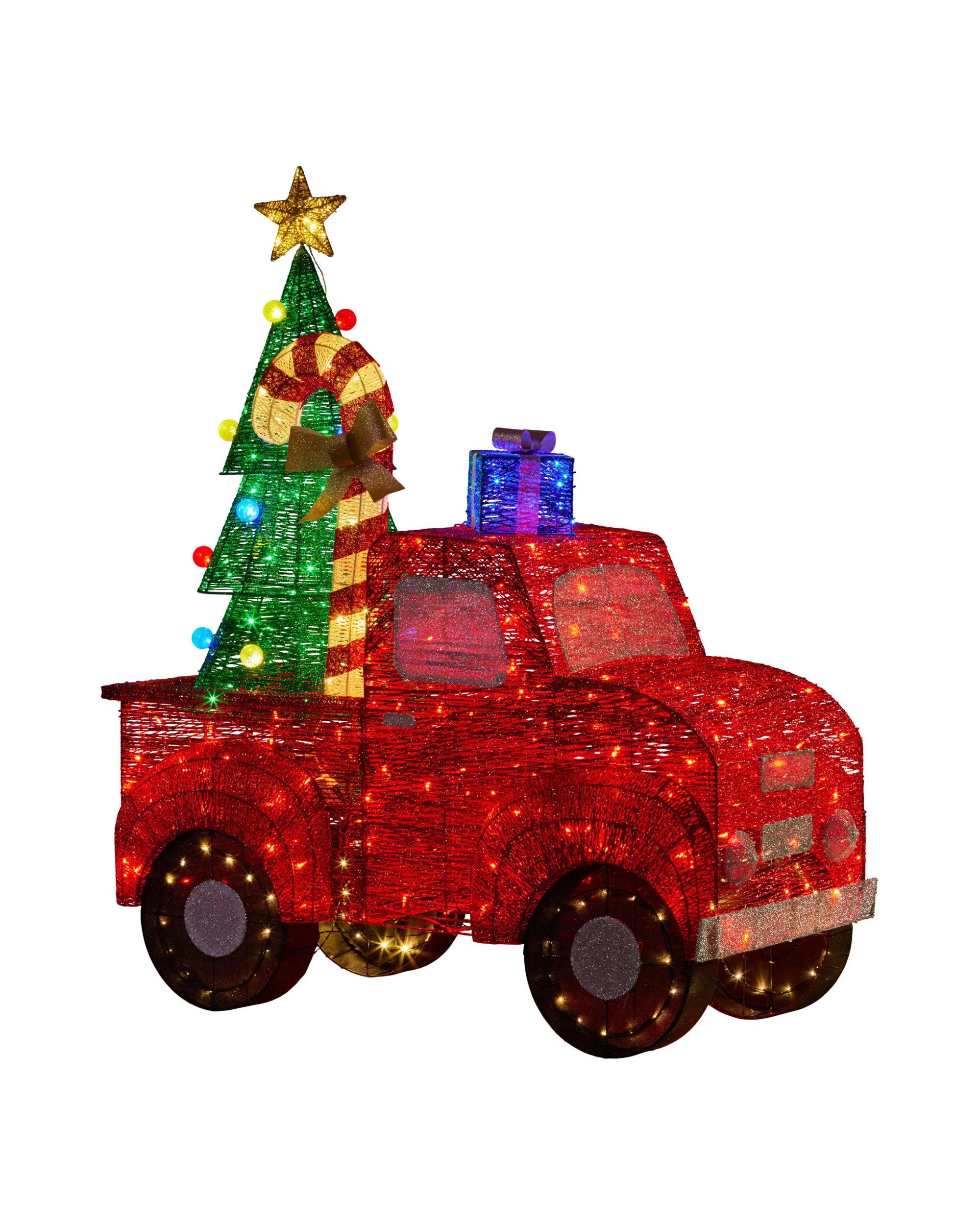 1 Christabelle 1.4m Christmas Tree Truck Indoor Outdoor Display Decoration Led Lights Front Yard Lawn Statue Ornament, 1 of 7