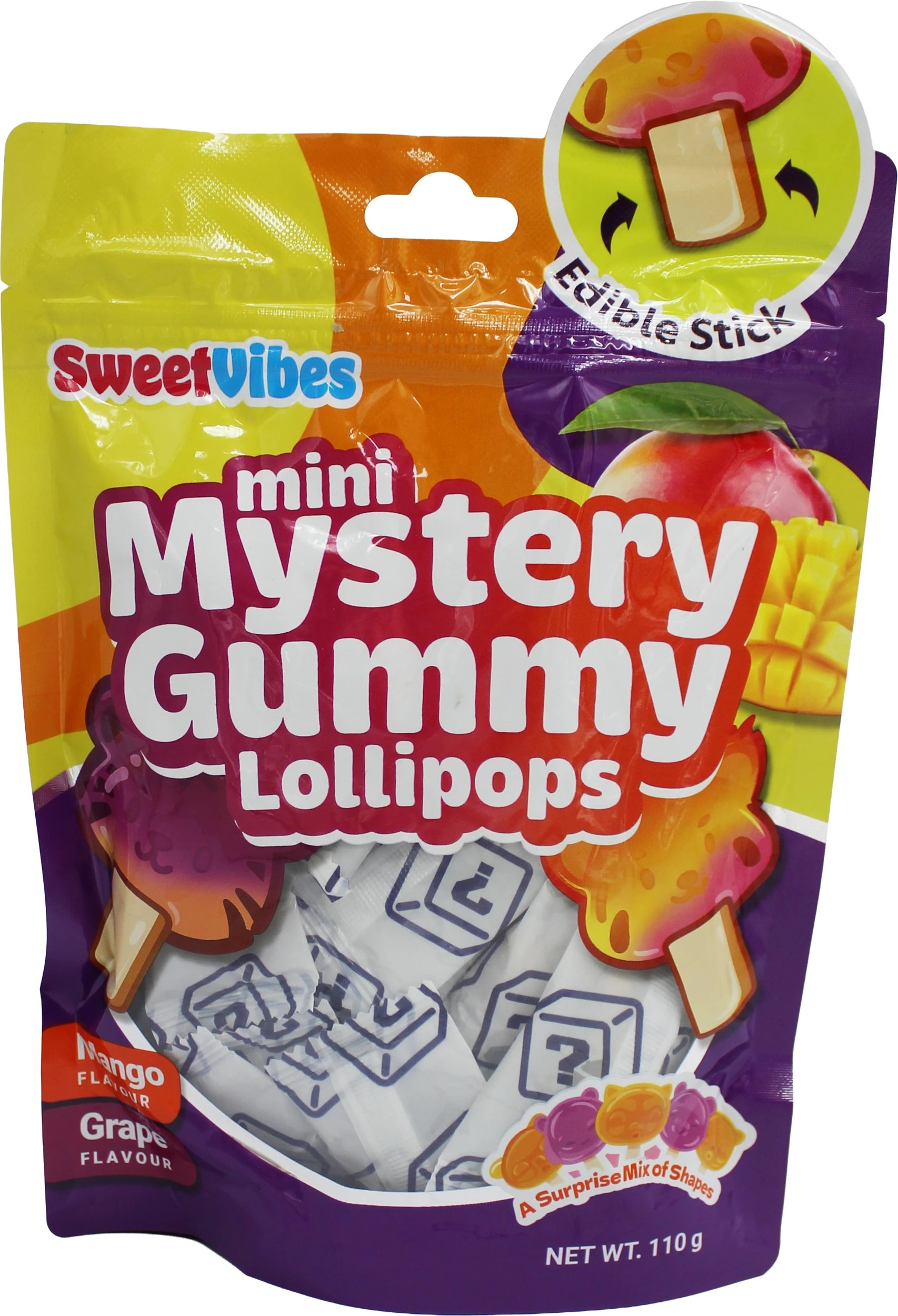 1 Sweet Vibes Mini Mystery Gummy Lollipops 110g, 1 of 2
