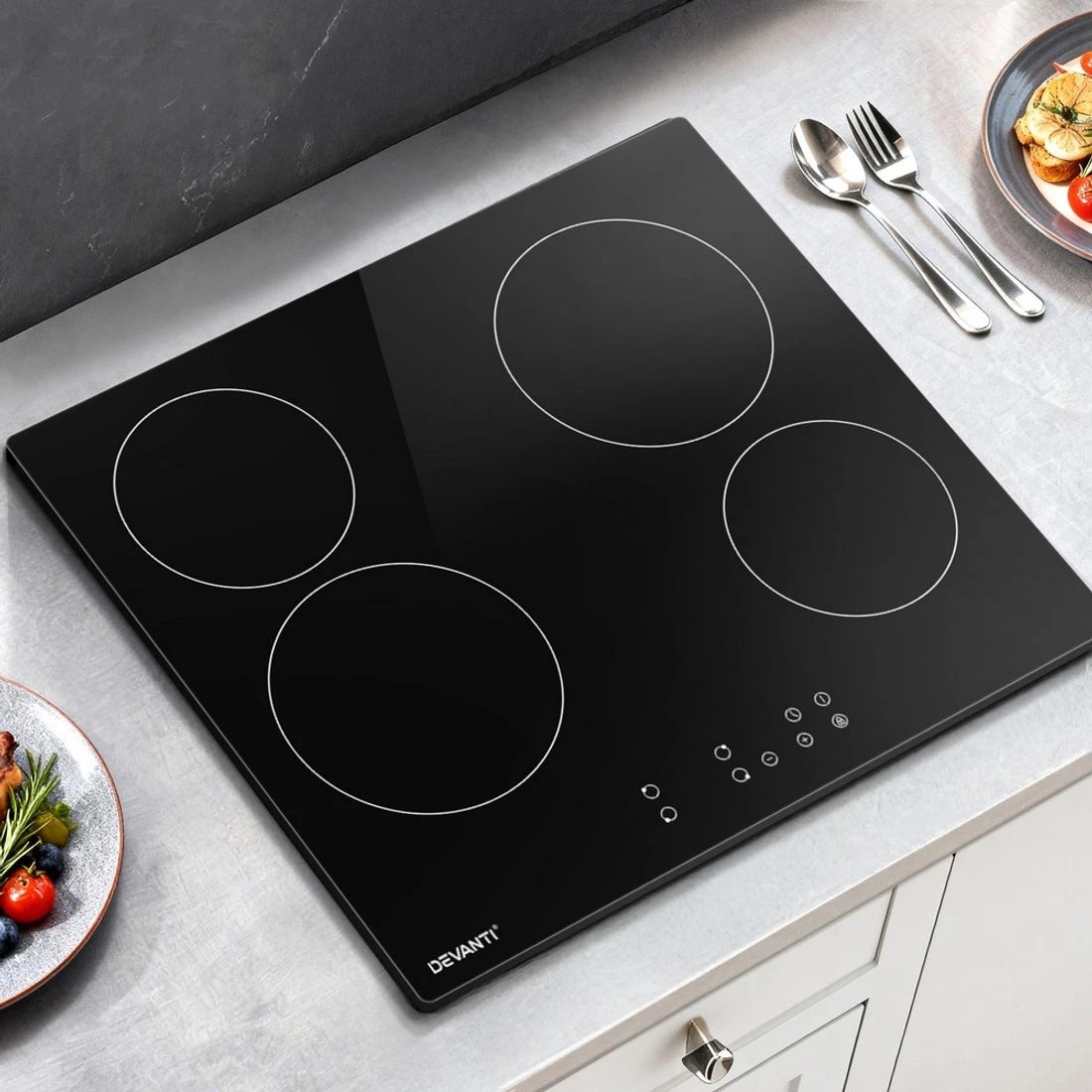 3 Devanti Electric Ceramic Cooktop 60cm Touch Control - Black, 3 of 5