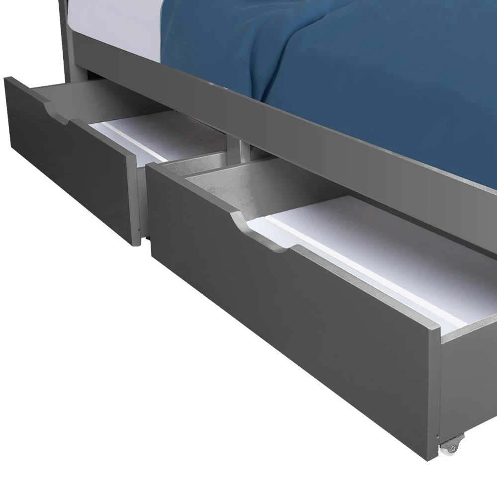 1 Kingston Slumber 2-piece Trundle Under Bunk Bed Drawers - Grey, 1 of 1