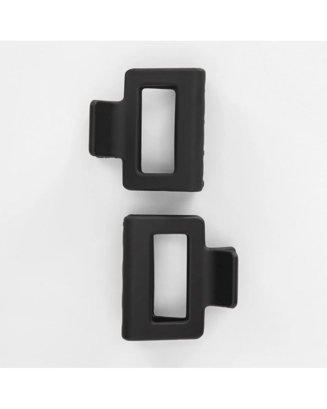 1 OXX Haircare 2 Pack Black Small Rectangle Matte Claw Hair Clips, 1 of 4