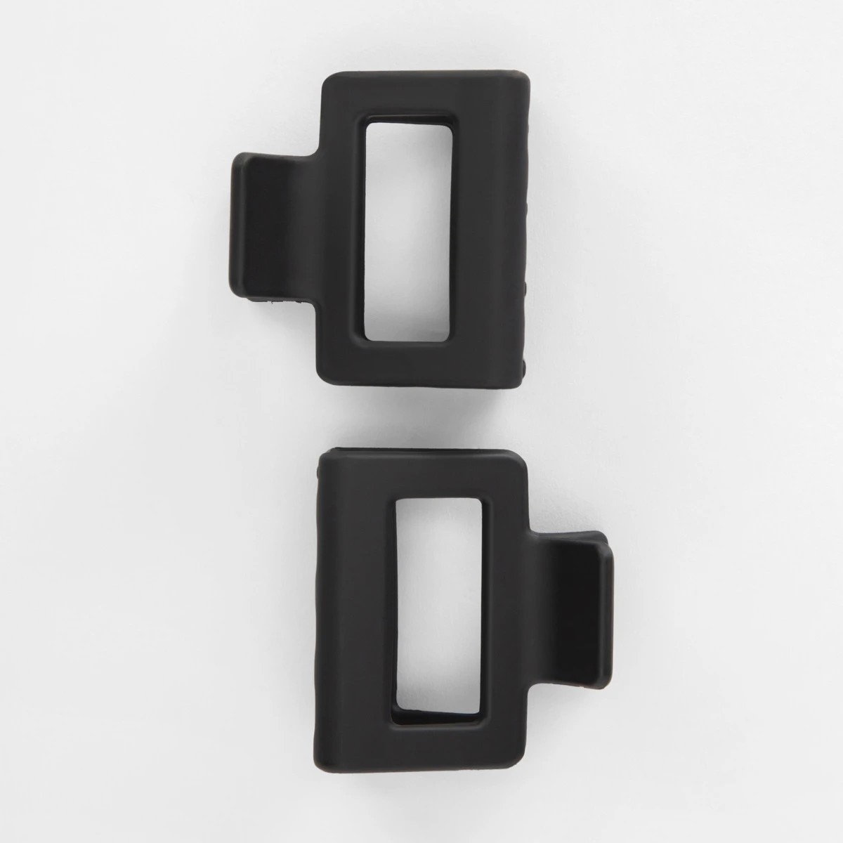 1 OXX Haircare 2 Pack Black Small Rectangle Matte Claw Hair Clips, 1 of 4