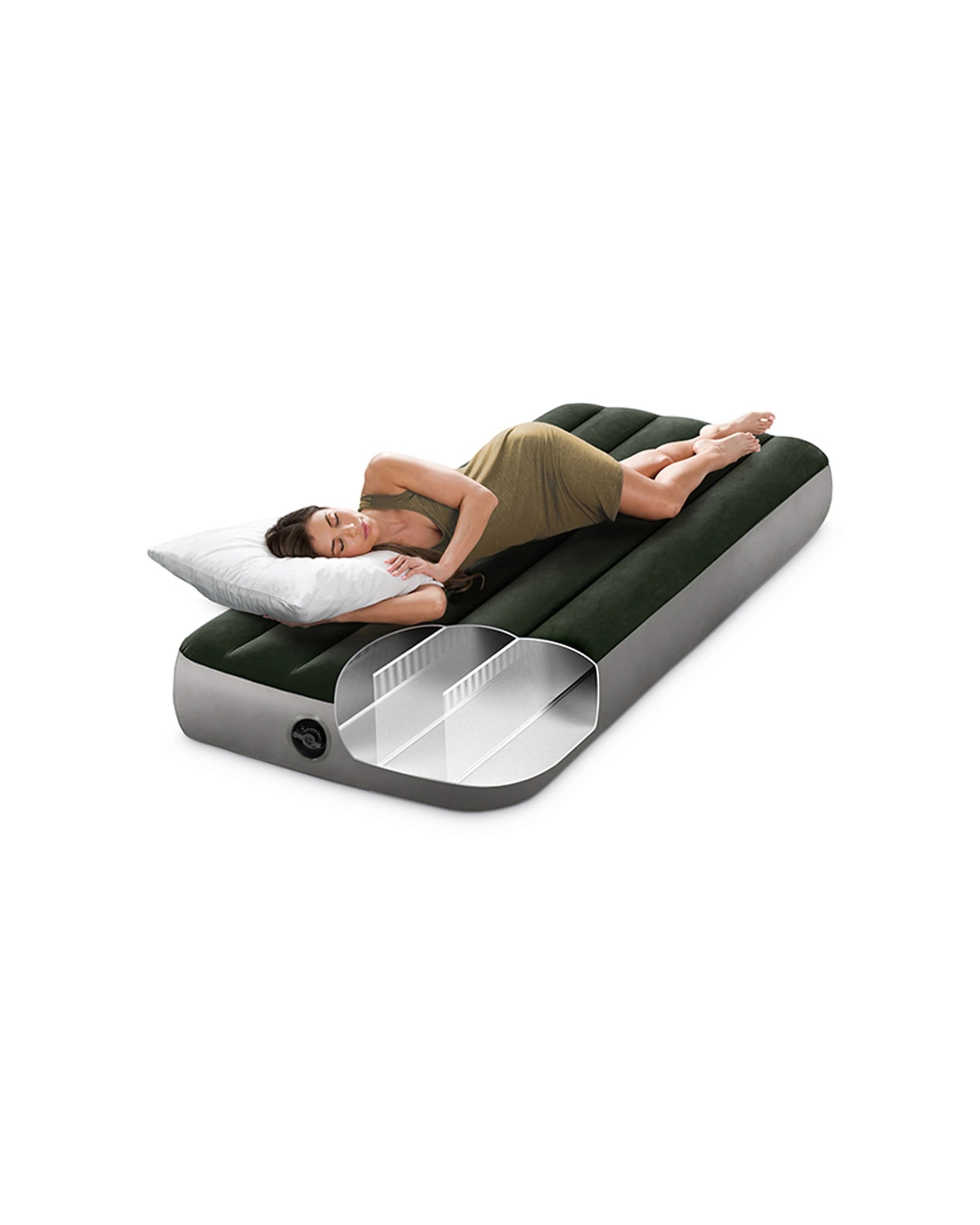 5 Intex Cot Dura-Beam Prestige Downy Inflatable Airbed Mattress - Single Bed - Multi, 5 of 8