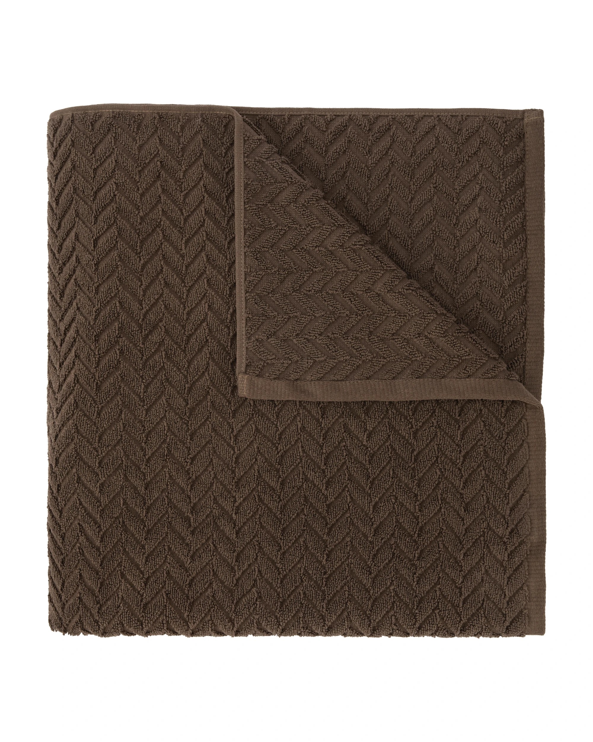 1 Chevron Cotton Bath Sheet - Chocolate, 1 of 6
