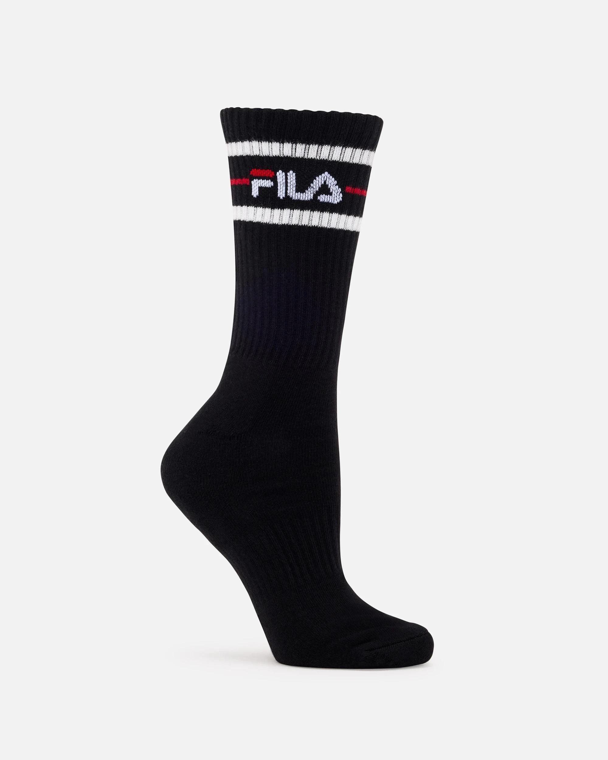 2 Fila Sports Crew 3 Pack Socks BLACK, 2 of 4