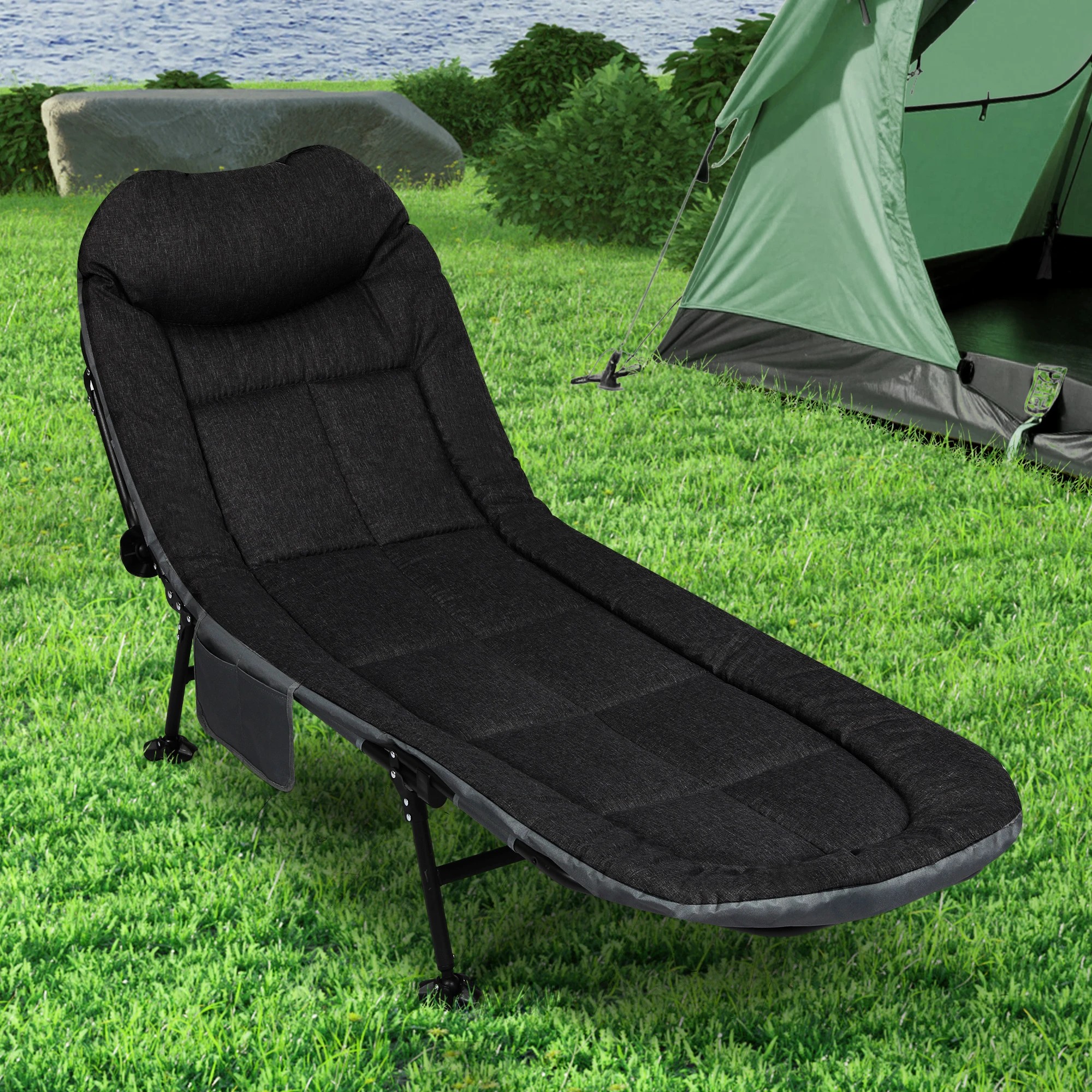 8 Levede Folding Bed Recliner - Black, 8 of 9