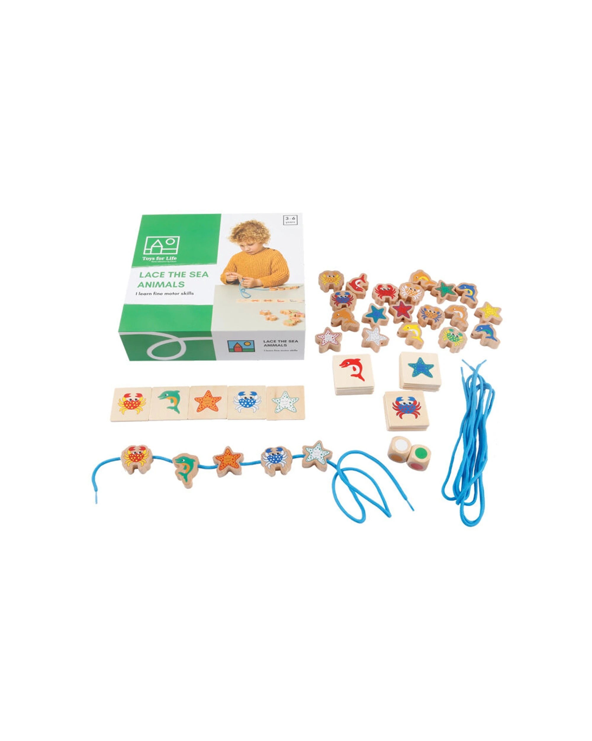 2 TFL Lace The Sea Animals Lacing Activity Set 24pc Educational Toy Ages 3 Years - Multi, 2 of 3