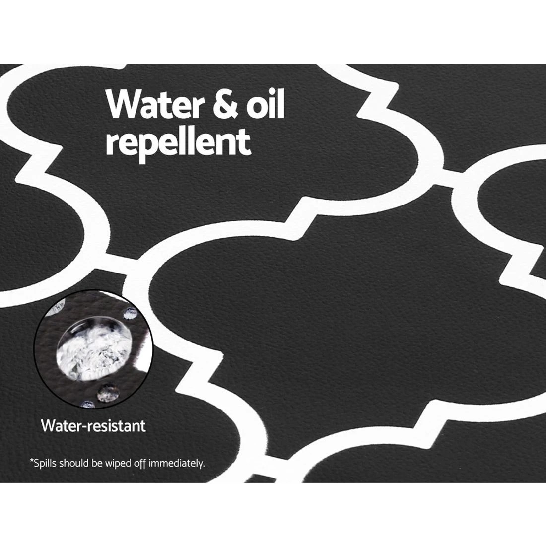 5 Artiss Kitchen Mat 45x150cm PVC Floor Rug Carpet Non-slip Gina - Black, 5 of 7