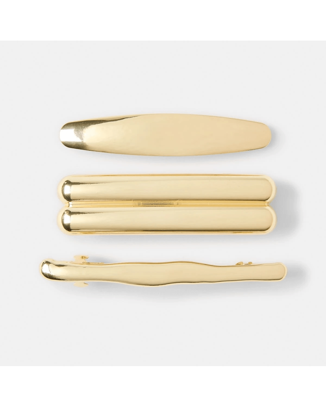 1 3 Pack Gold Tone Barrette Hair Clips, 1 of 4