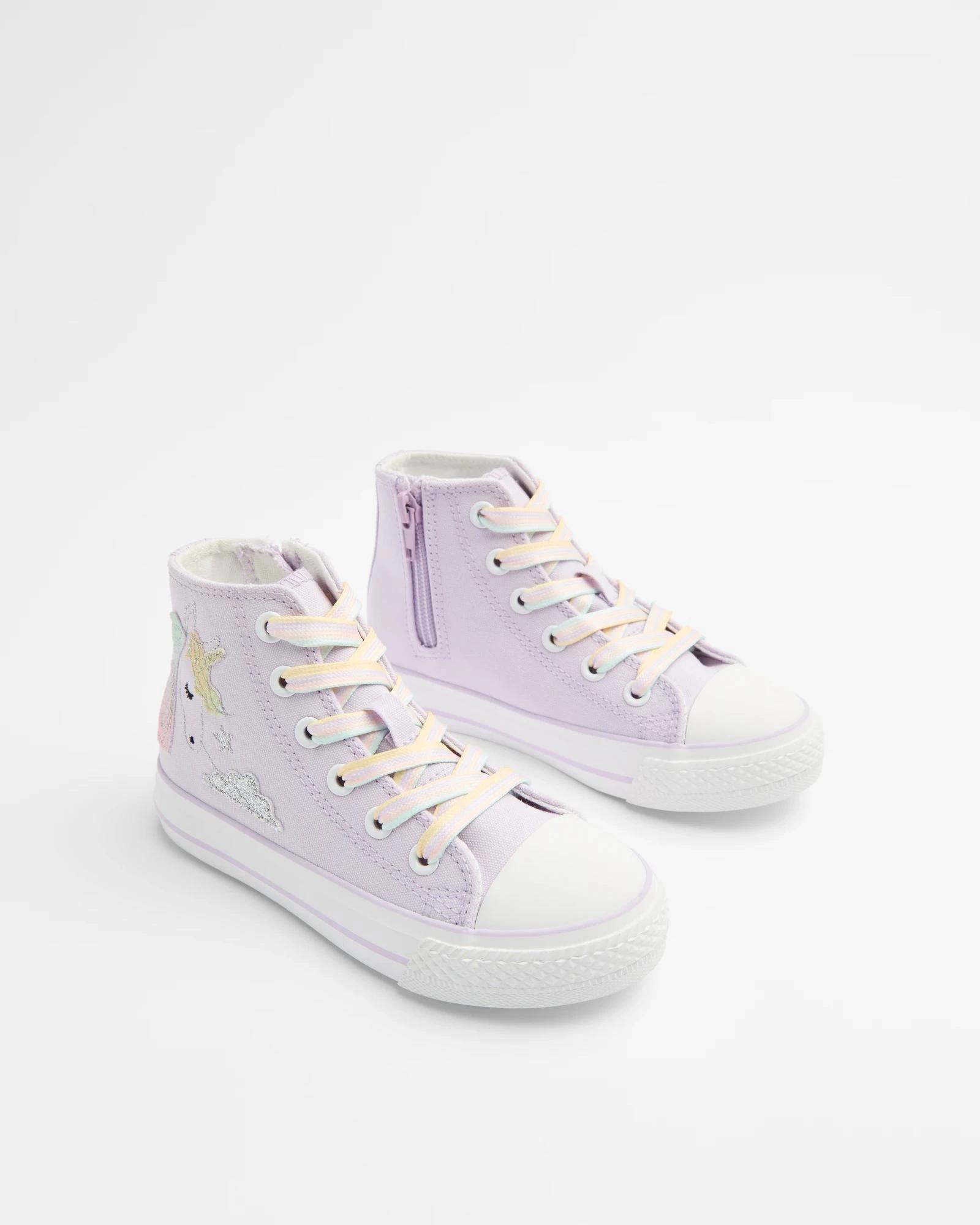 2 Target Kids Girls Junior Unicorn Hightop Sneaker - Sunday LILAC UNICORN, 2 of 2