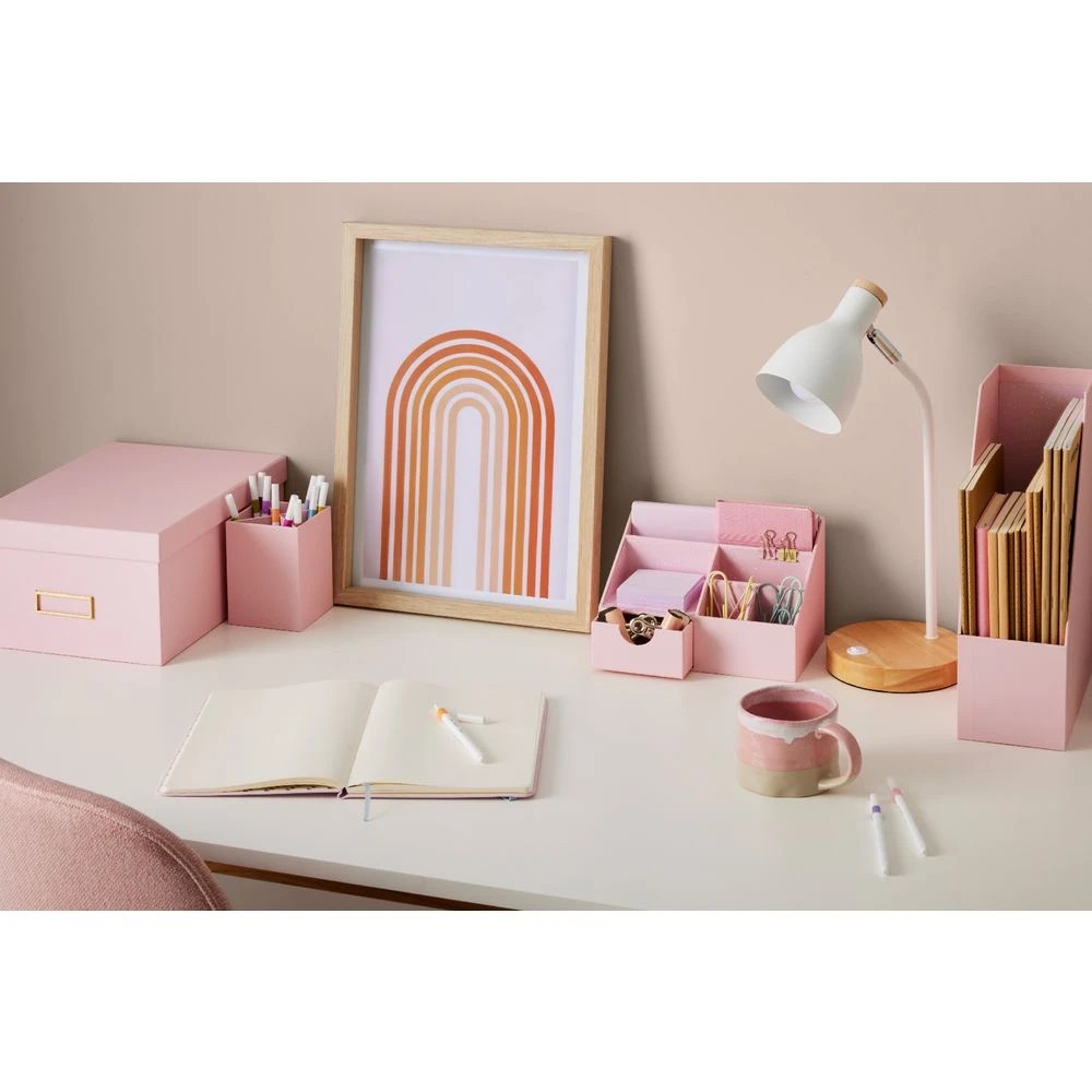 3 Otto Pastel Desk Organiser Pink, 3 of 5