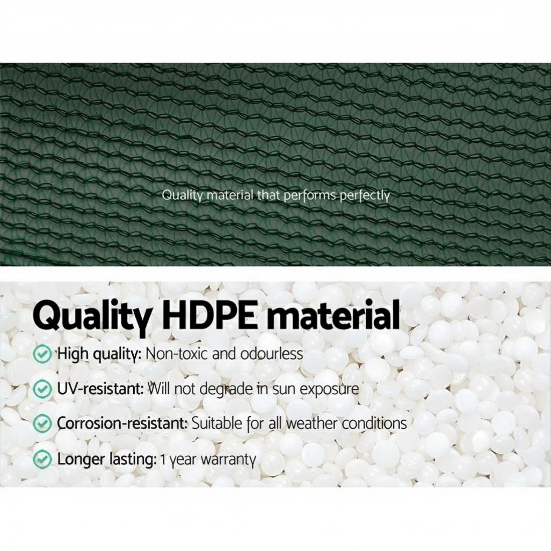 3 Instahut 50% Shade Cloth 3.66x20m Shadecloth Wide Heavy Duty - Green, 3 of 5