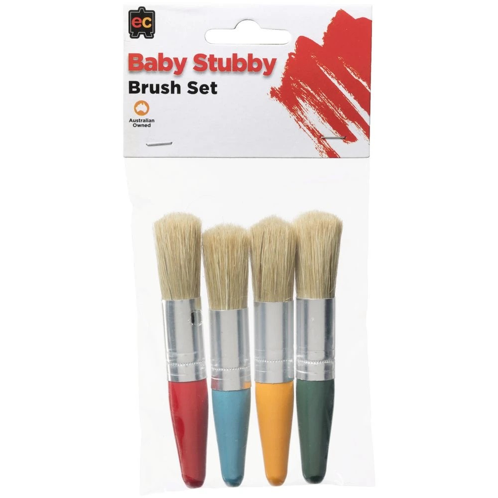 3 Educational Colours Baby Stubby Paintbrush 4 Pack, 3 of 3