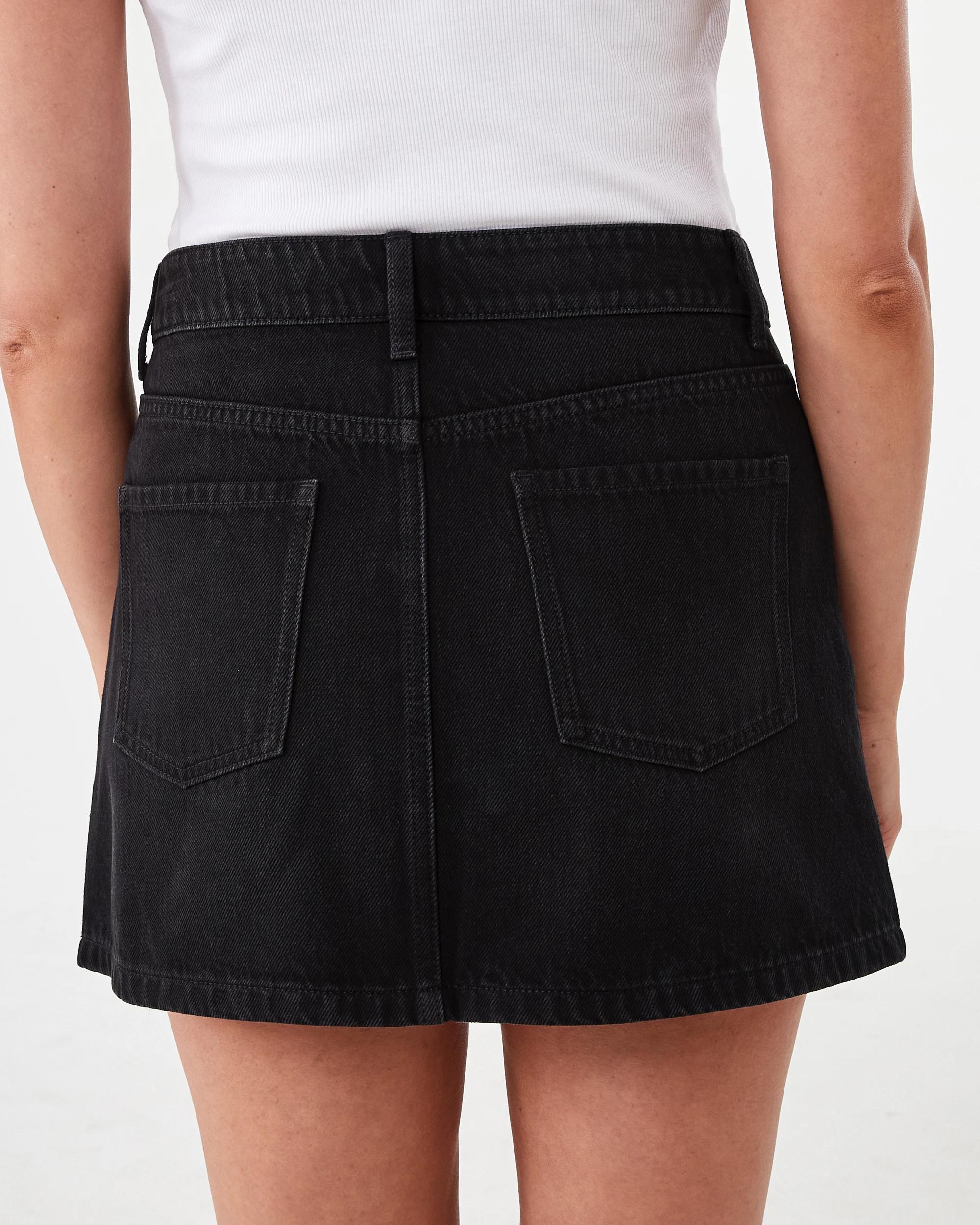 3 Denim A-Line Mini Skirt Black Wash, 3 of 7