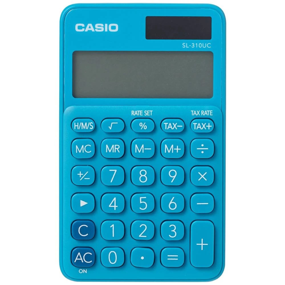 1 Casio 10 Digit Portable Calculator Blue SL310UCBU, 1 of 3