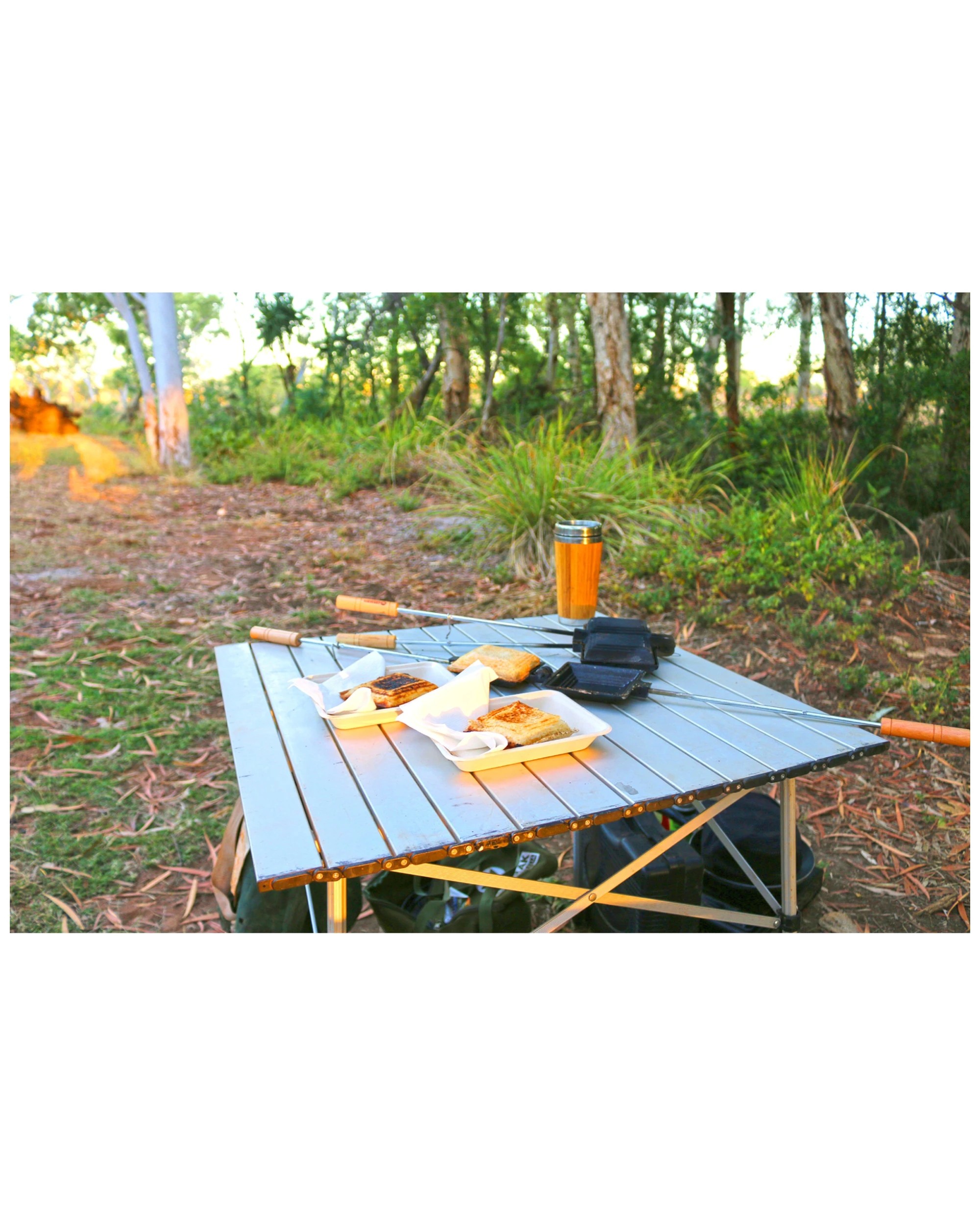 2 Wildtrak Compact Aluminium Camp Table With Carry Bag Foldable Portable - Grey, 2 of 3