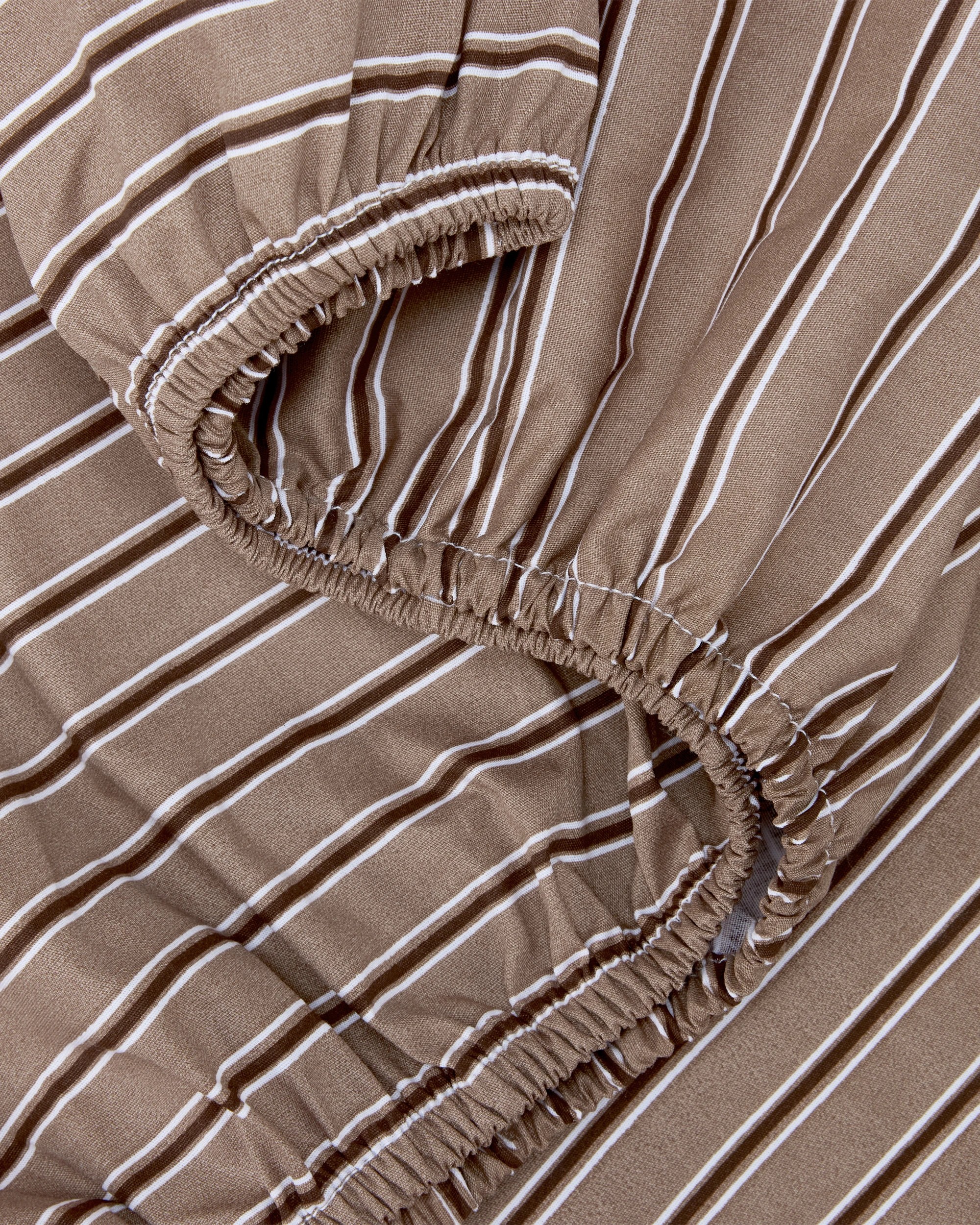 3 250 Thread Count Stripe Cotton Sheet Set - Queen Bed, Mocha, 3 of 7