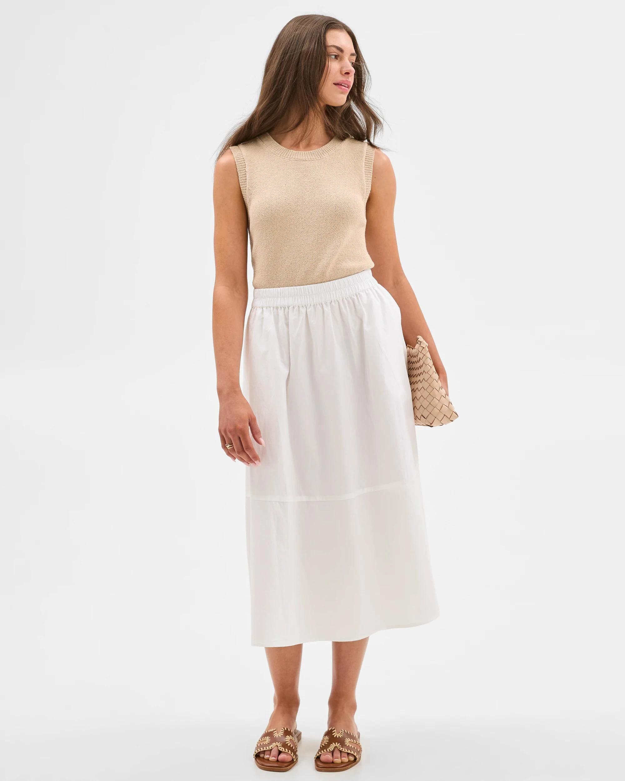 3 Target Petites Australian Cotton Cocoon Skirt WHITE, 3 of 7