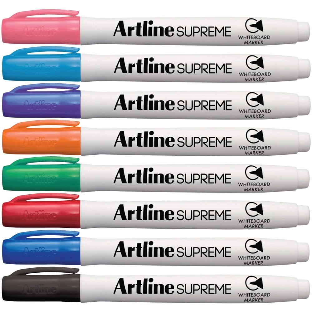 2 Artline Supreme Whiteboard Markers Bullet Assorted 8 Pack, 2 of 2