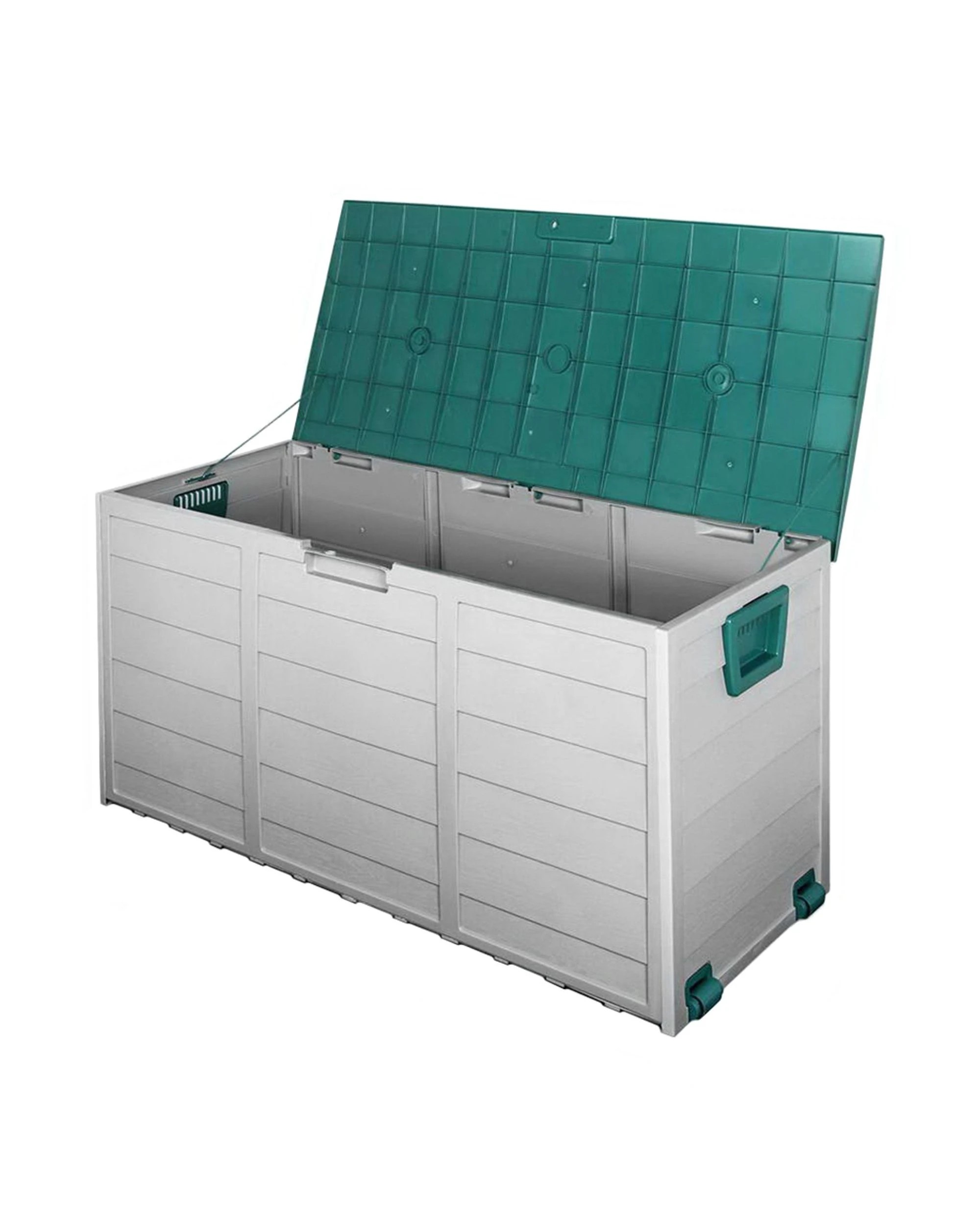 1 Gardeon Outdoor Storage Box 290L Lockable Organiser Garden Deck Shed Tool - Green, 1 of 8
