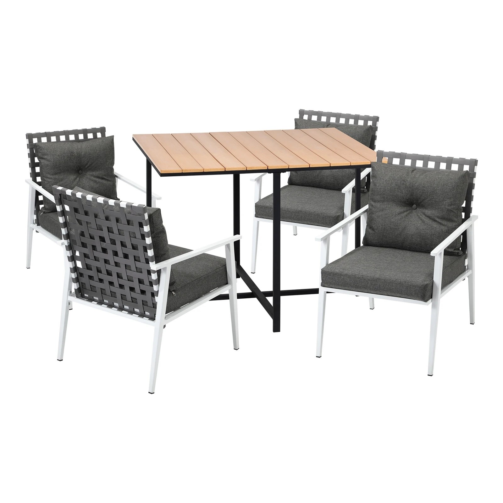 6 Livsip Outdoor Dining Set Patio Furniture Garden Rattan Chairs Setting 5PC - Multi, 6 of 9