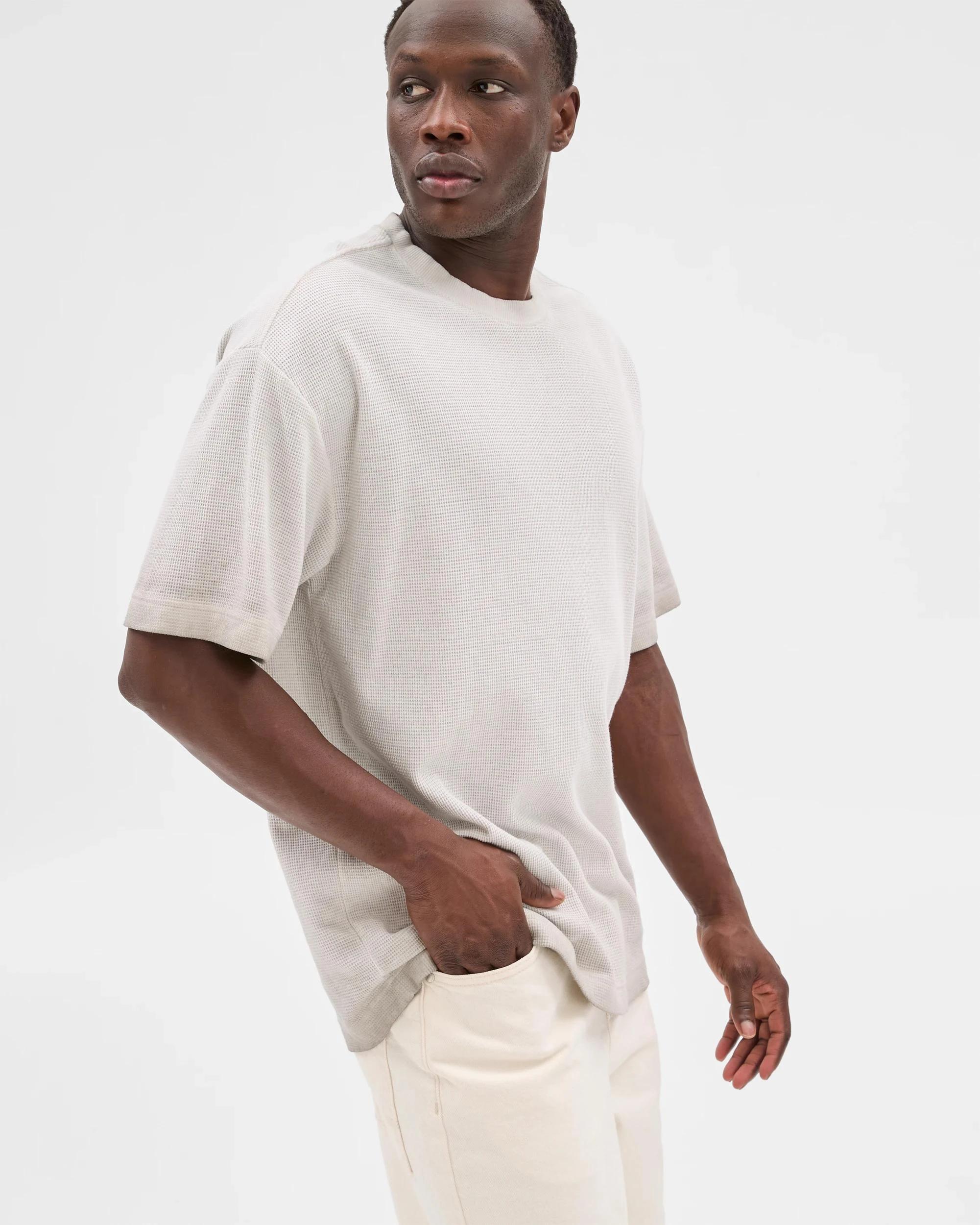 2 Commons Australian Cotton Blend Waffle T-Shirt ALLOY, 2 of 5