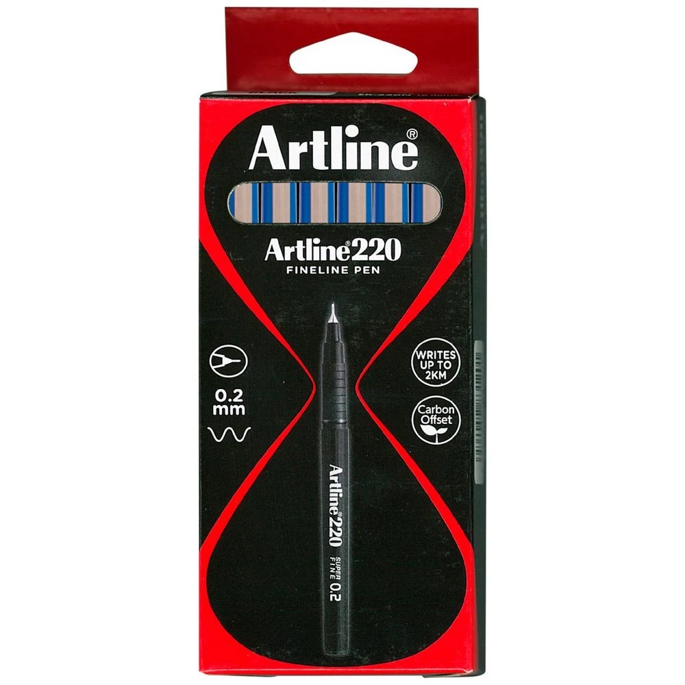 1 Artline 220 Fineliners 0.2mm Blue 12 Pack, 1 of 1