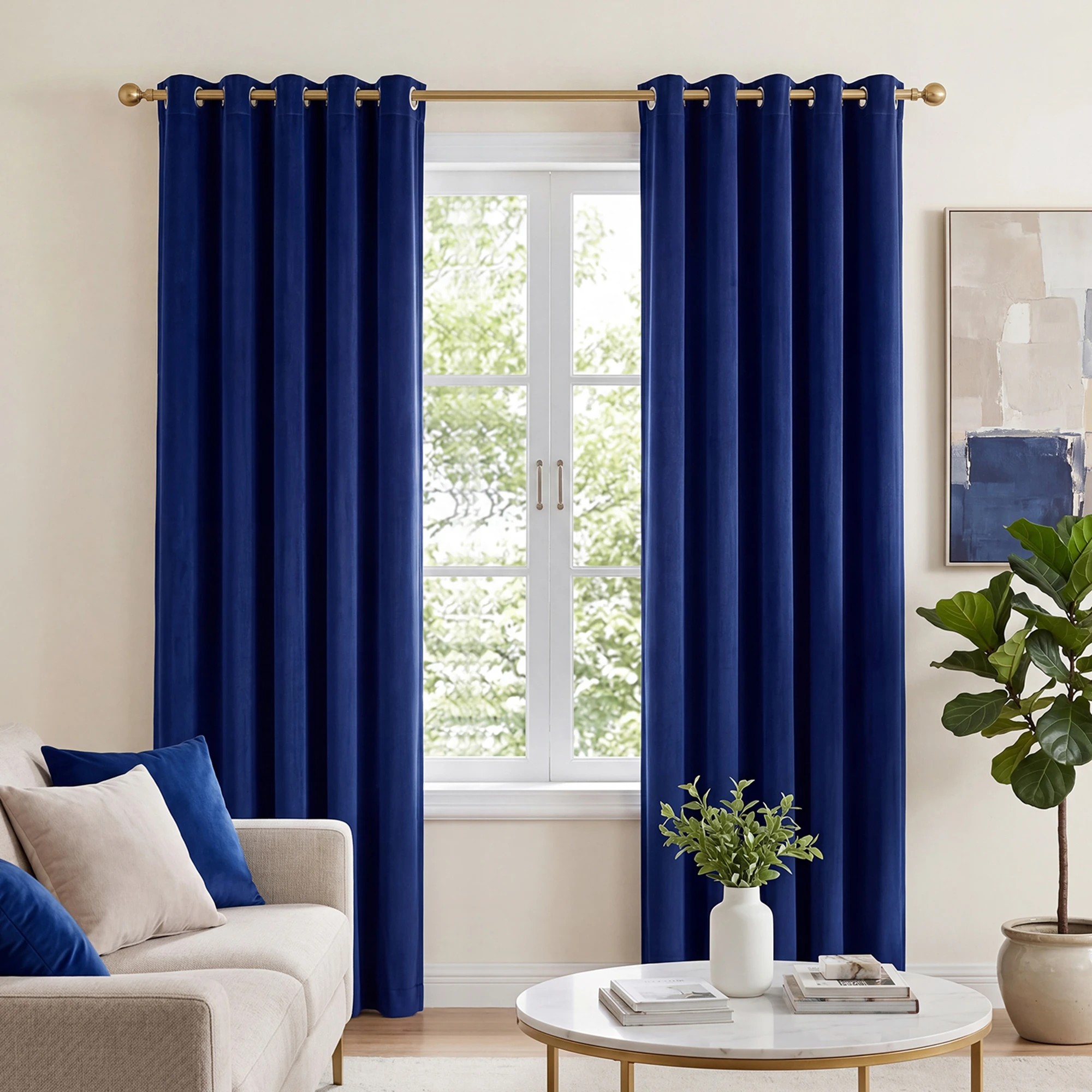 8 Marlow Velvet Blackout Curtains 2-Panel Room Darkening Eyelet Curtains 132x213cm, 8 of 8