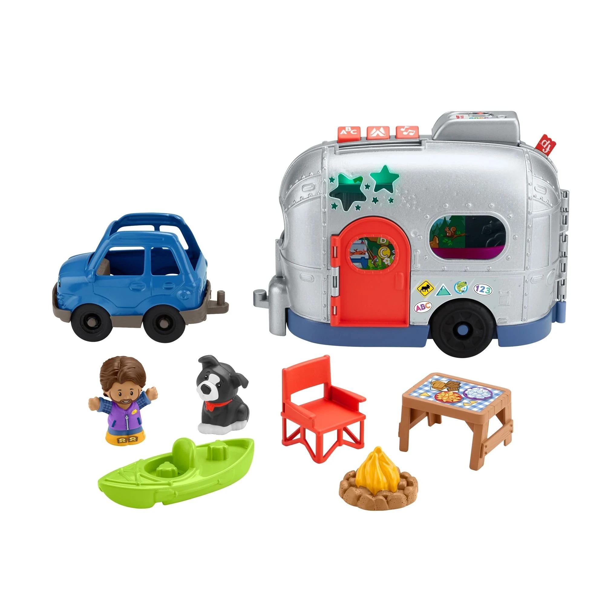 2 Fisher-Price Little People Light-Up Learning Camper - Blue, 2 of 9