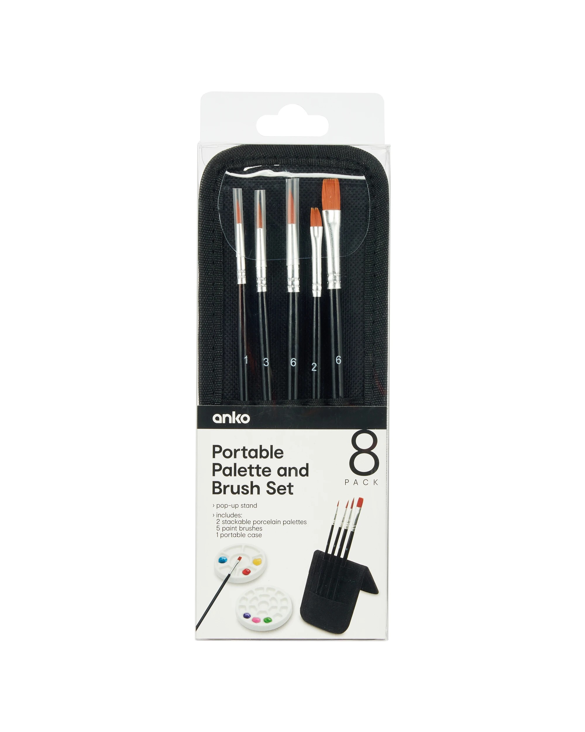 1 8 Pack Portable Palette and Brush Set, 1 of 5