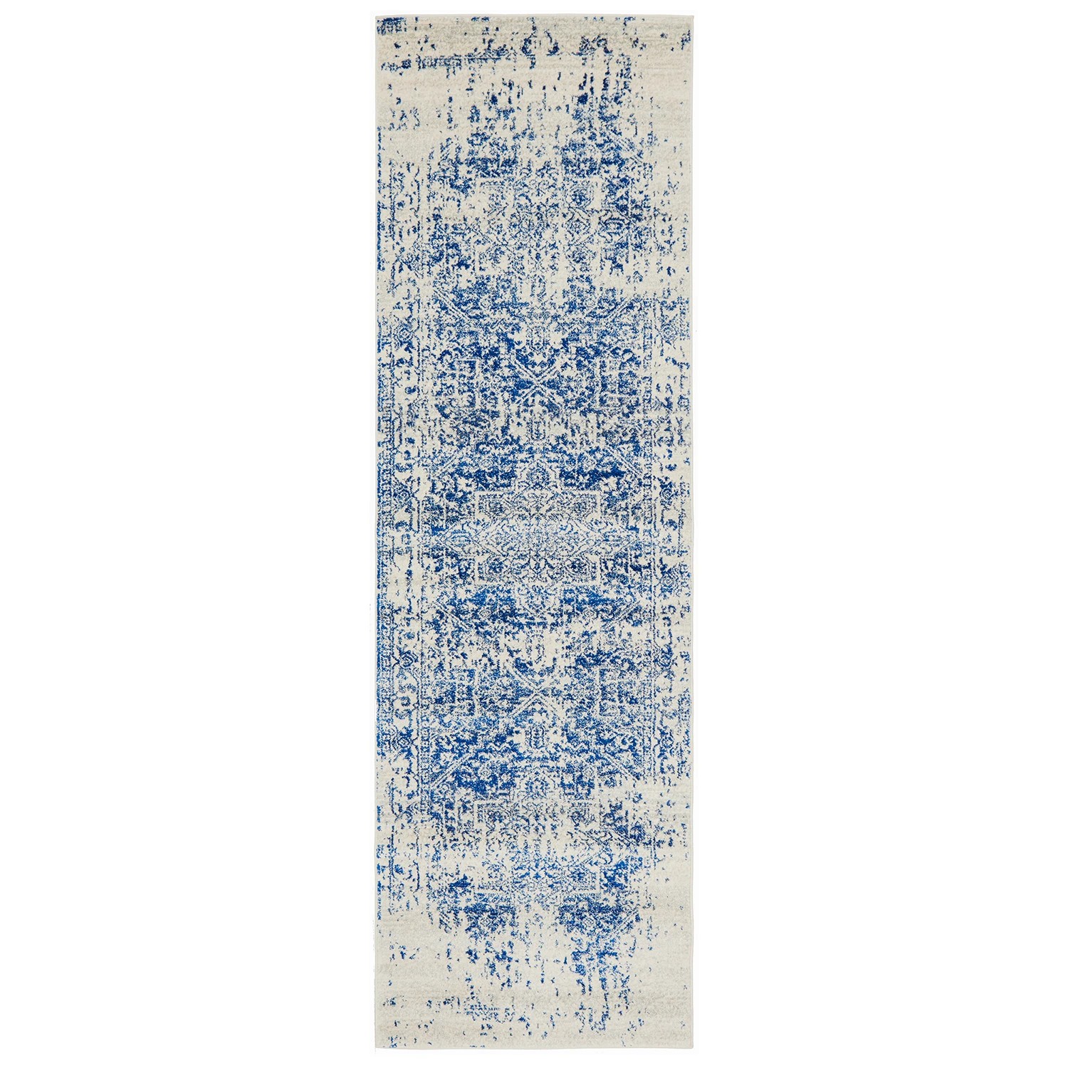 2 Common Ground Rugs Encore 253 500x80cm Runner - Extra Large Pet Friendly Rug - Blue, 2 of 7