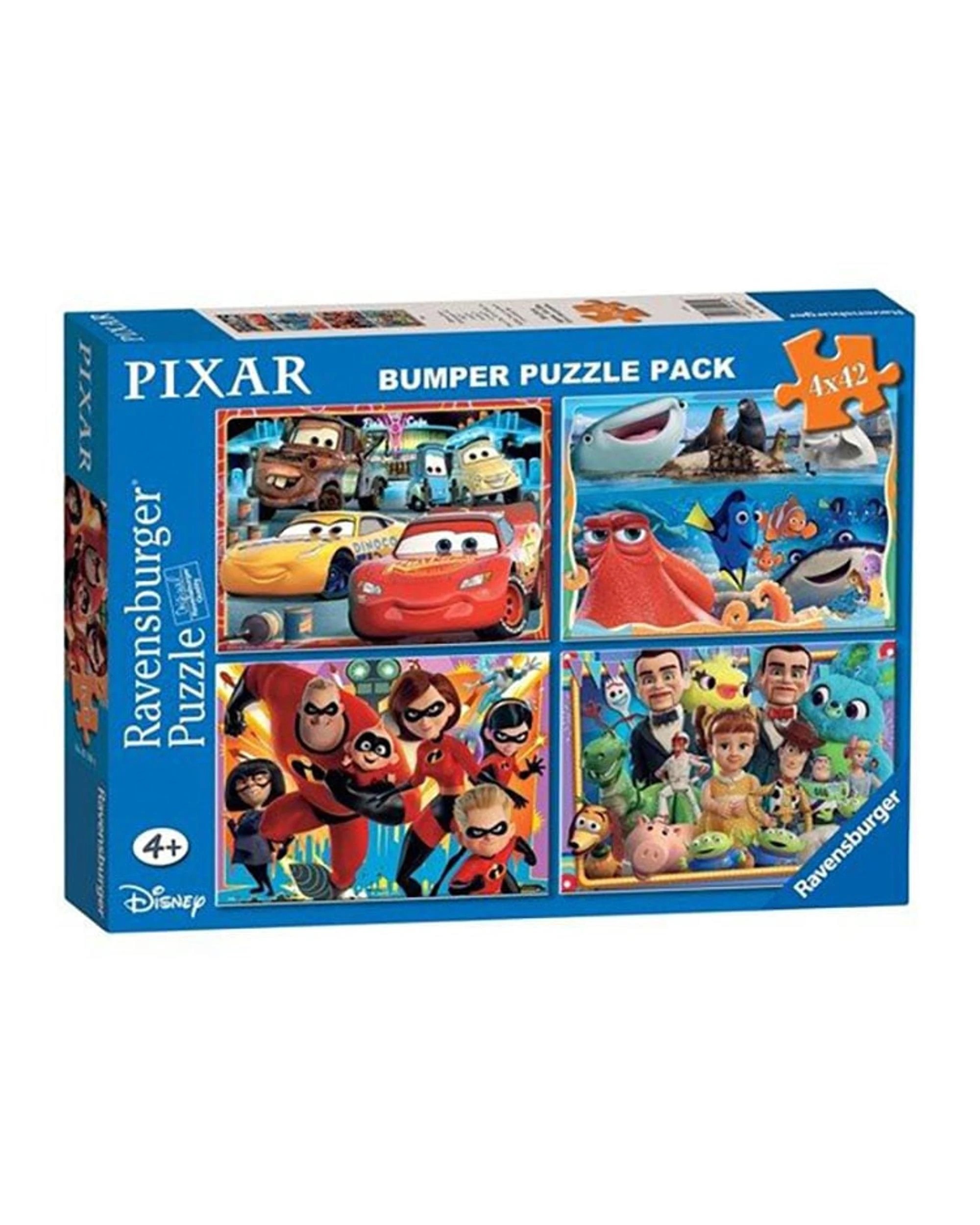 1 Ravensburger Disney Pixar Bumper Pack 4 x 42 Piece Jigsaw Puzzle, 1 of 1
