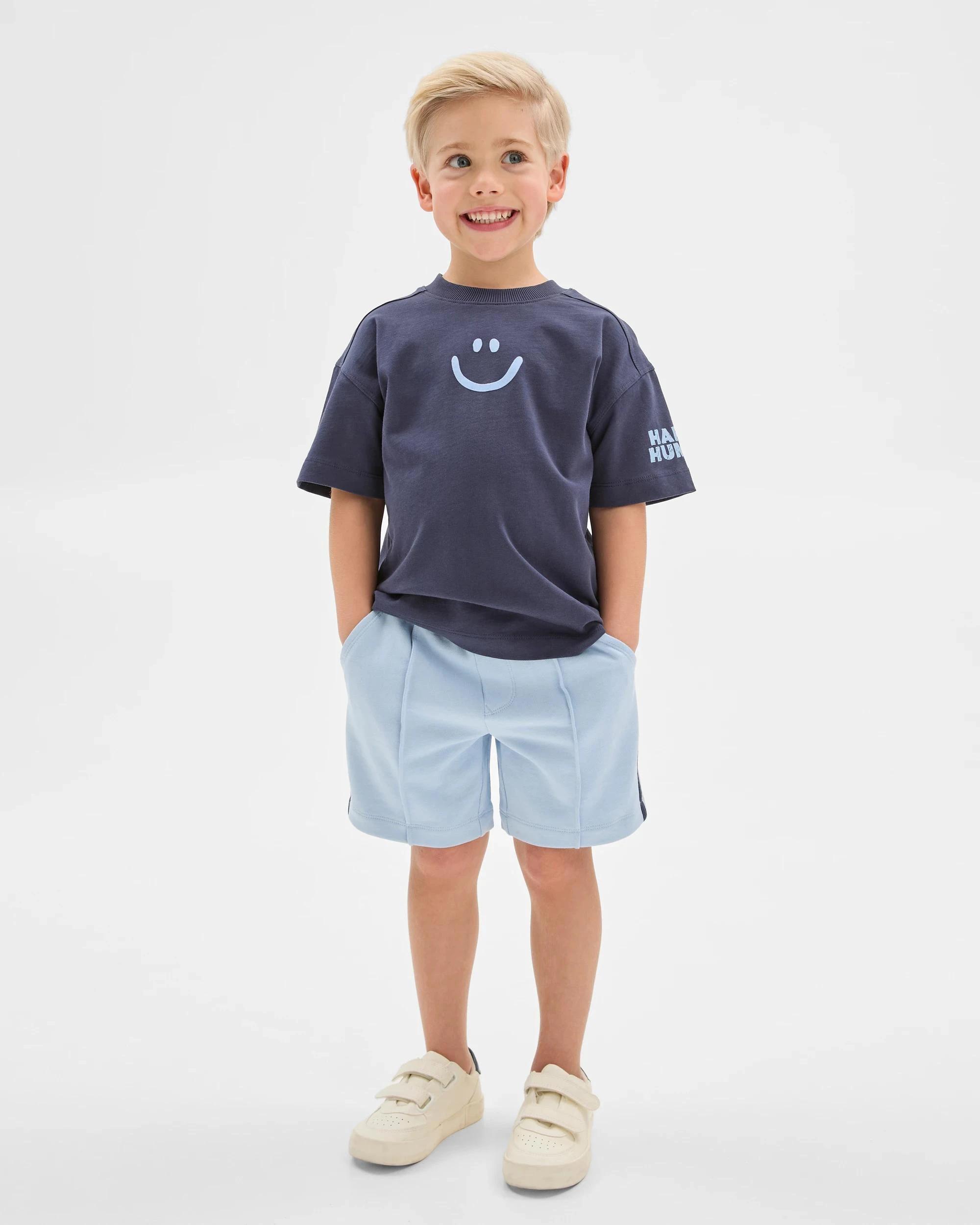 1 Target Kids Australian Cotton T-Shirt and Short 2 Piece Set NAVY SMILE, 1 of 6