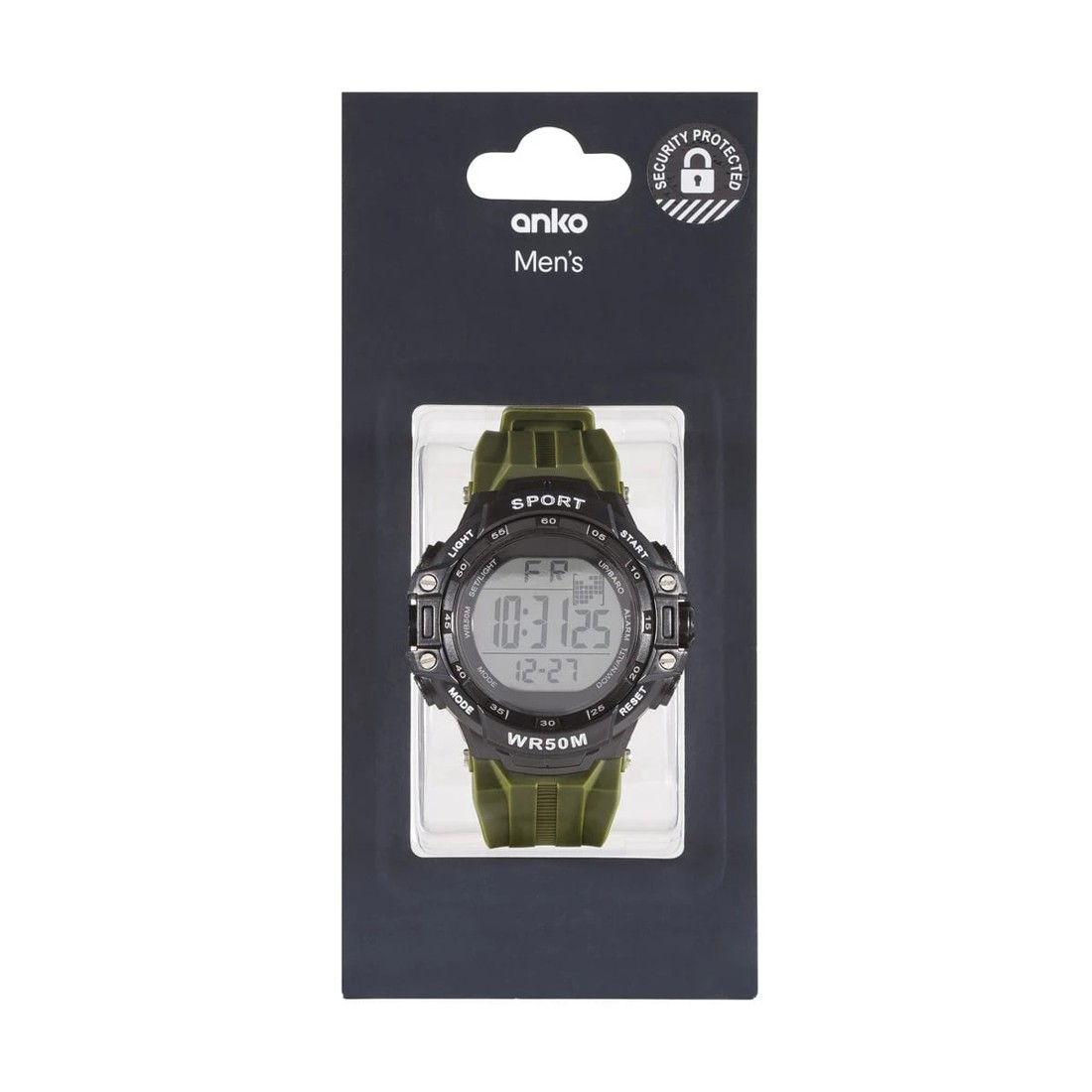 3 Large Round Digital Watch - Khaki, 3 of 4
