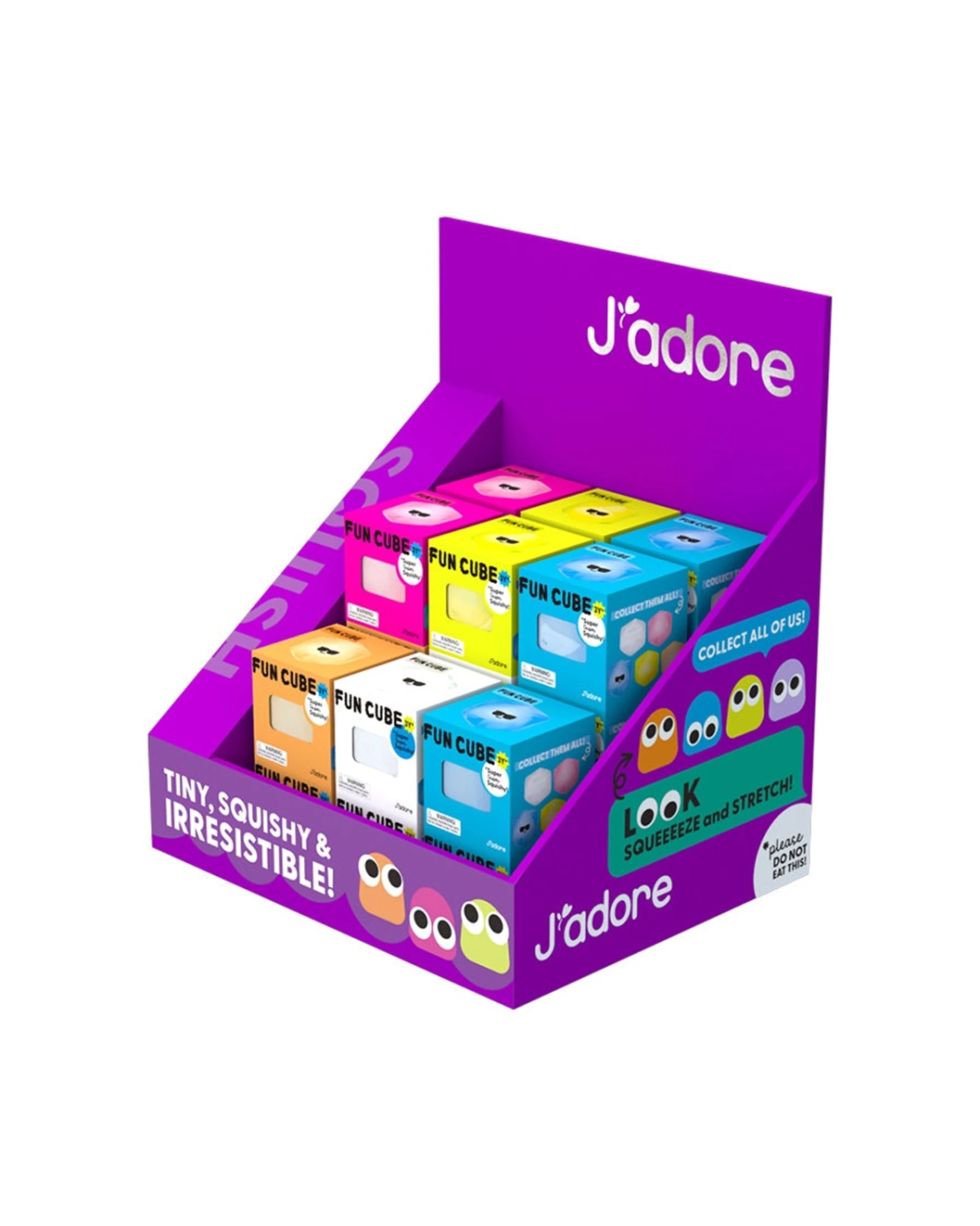 2 J'Adore Fun Cube Squishy Sensory Stress Relief Toy Relaxing Playtime Soft Foam Stress Toy - Multi, 2 of 3