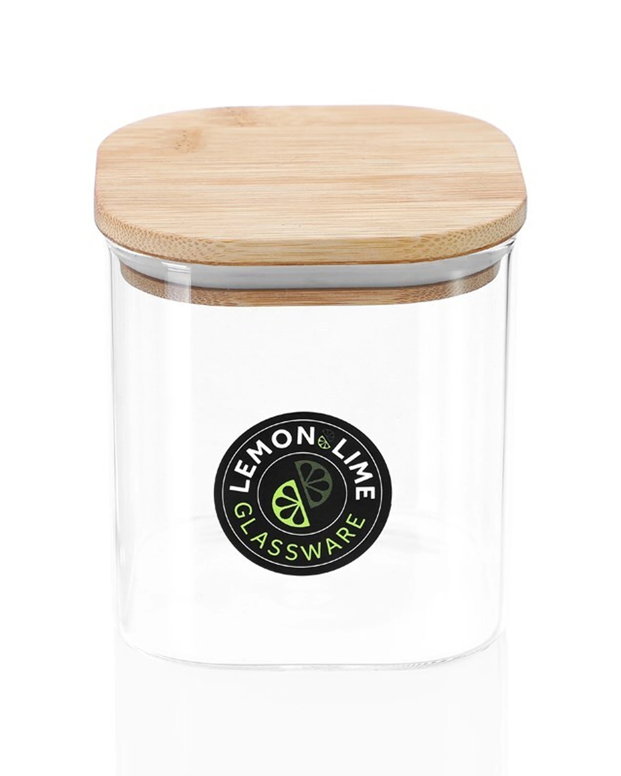 2 Lemon & Lime Camden Square Glass Jar 800ml Bamboo Lid Kitchen Storage Container
 - Natural, 2 of 6