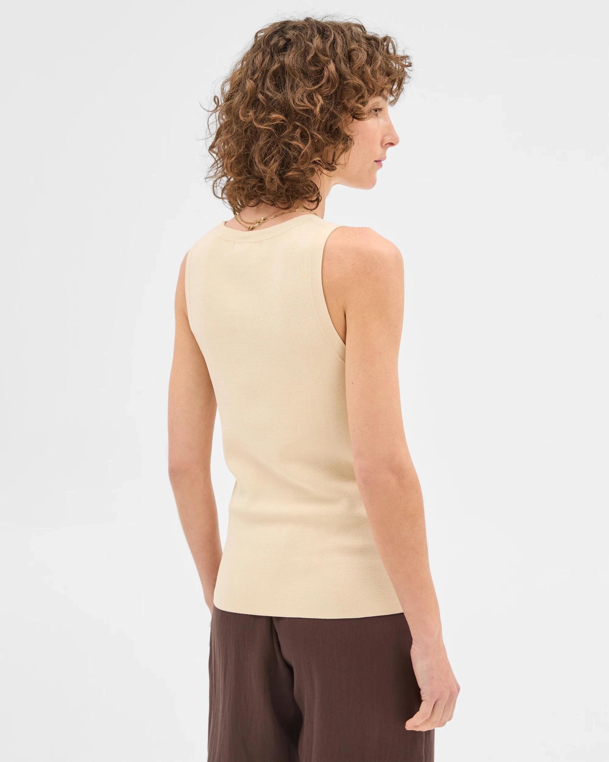 6 Ultimate Milano Sleeveless Tank Top - Preview BUTTER CREAM, 6 of 6