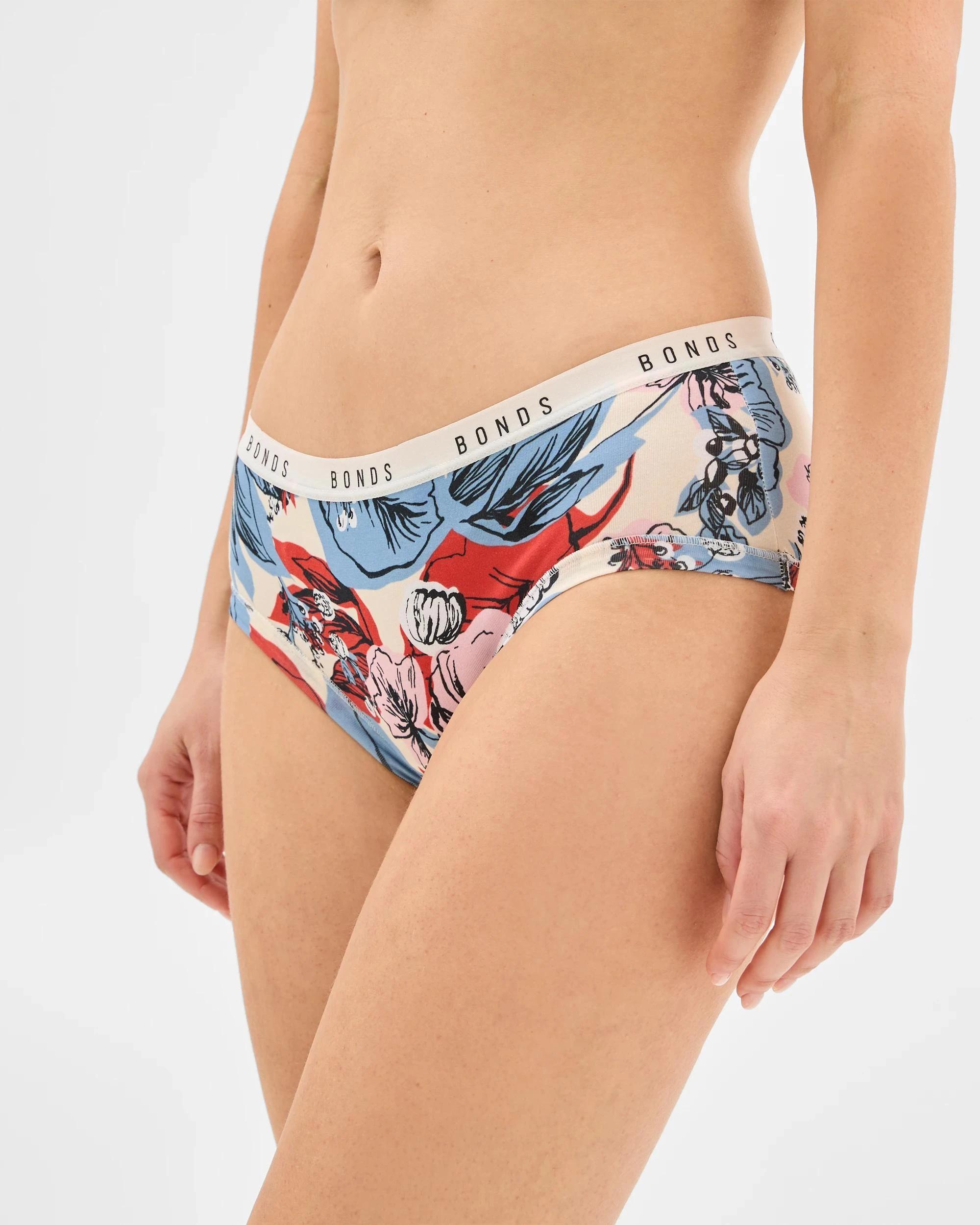 3 Bonds Cottontails 3 Pack Midi Briefs MULTI/SUMMER BLOOM, 3 of 4