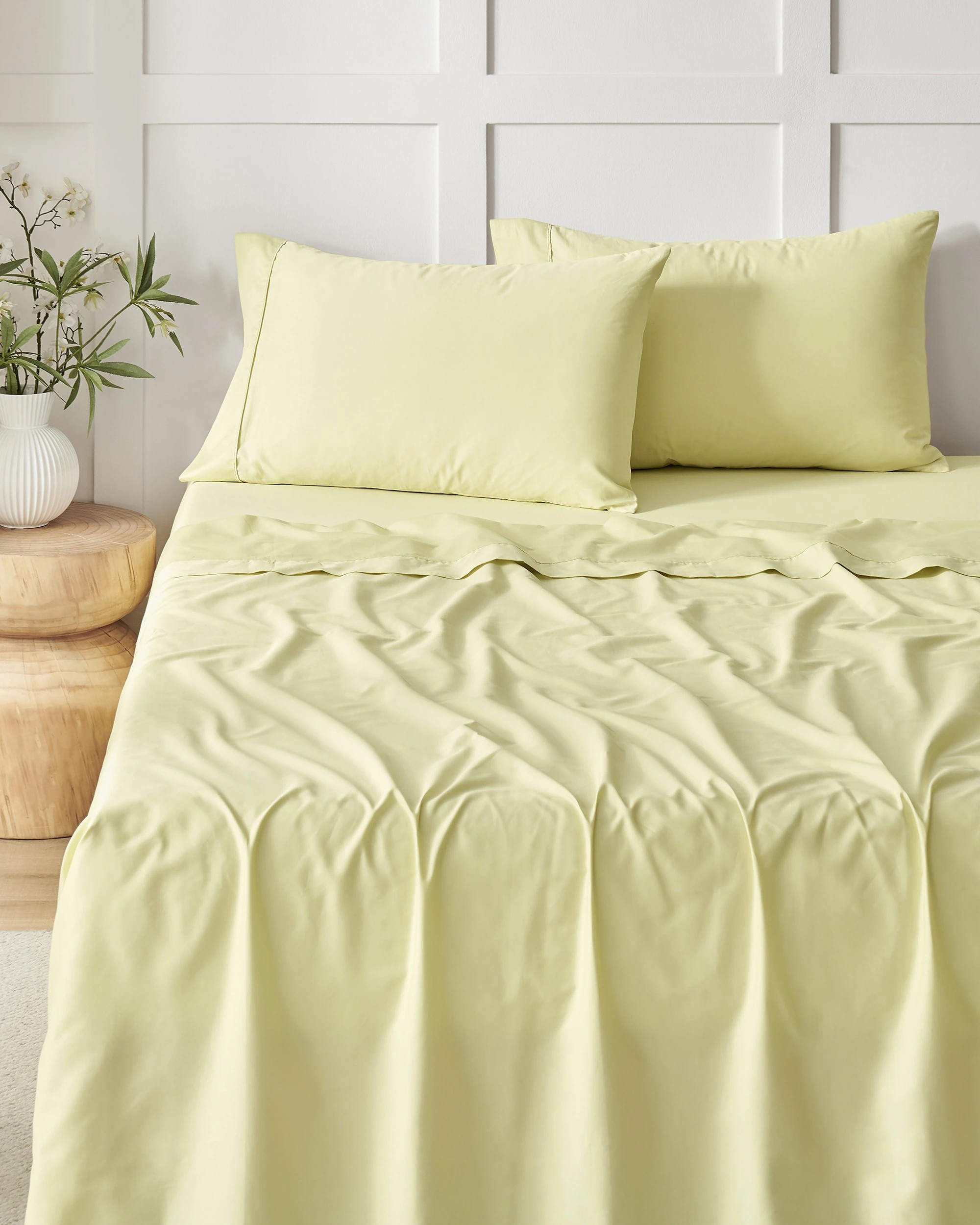 2 Dreamaker 400TC Premium Cotton Sateen Sheet Set - Queen Bed - Citron, 2 of 7