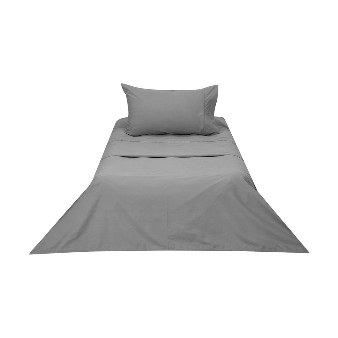 6 250 Thread Count Cotton Rich Sheet Set - Grey, Single Bed, 6 of 7