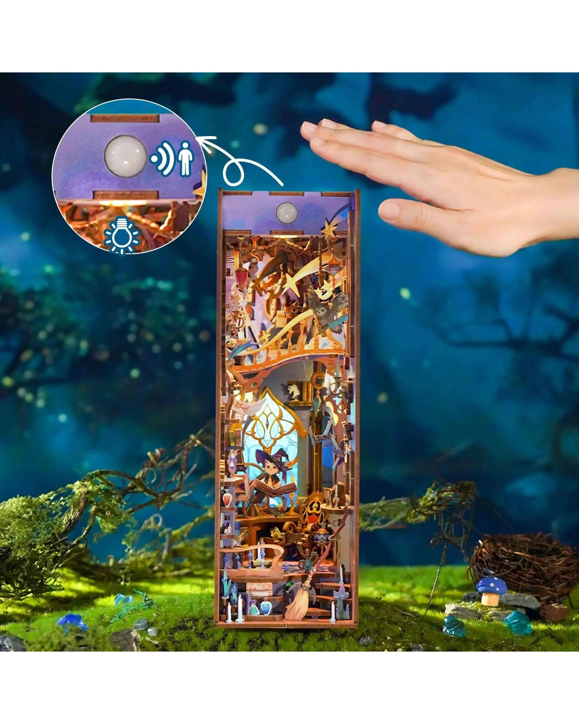 5 Tonecheer 3D Wooden Puzzle DIY Book Nook Kit - Magic Stars Room, 5 of 5