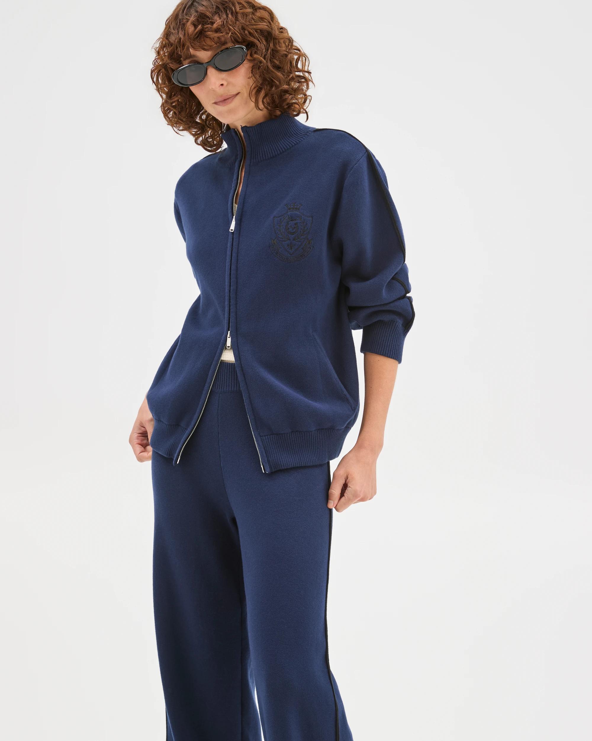 3 Target Active Active Australian Cotton Blend Knit Zip Through Jumper NAVY, 3 of 7