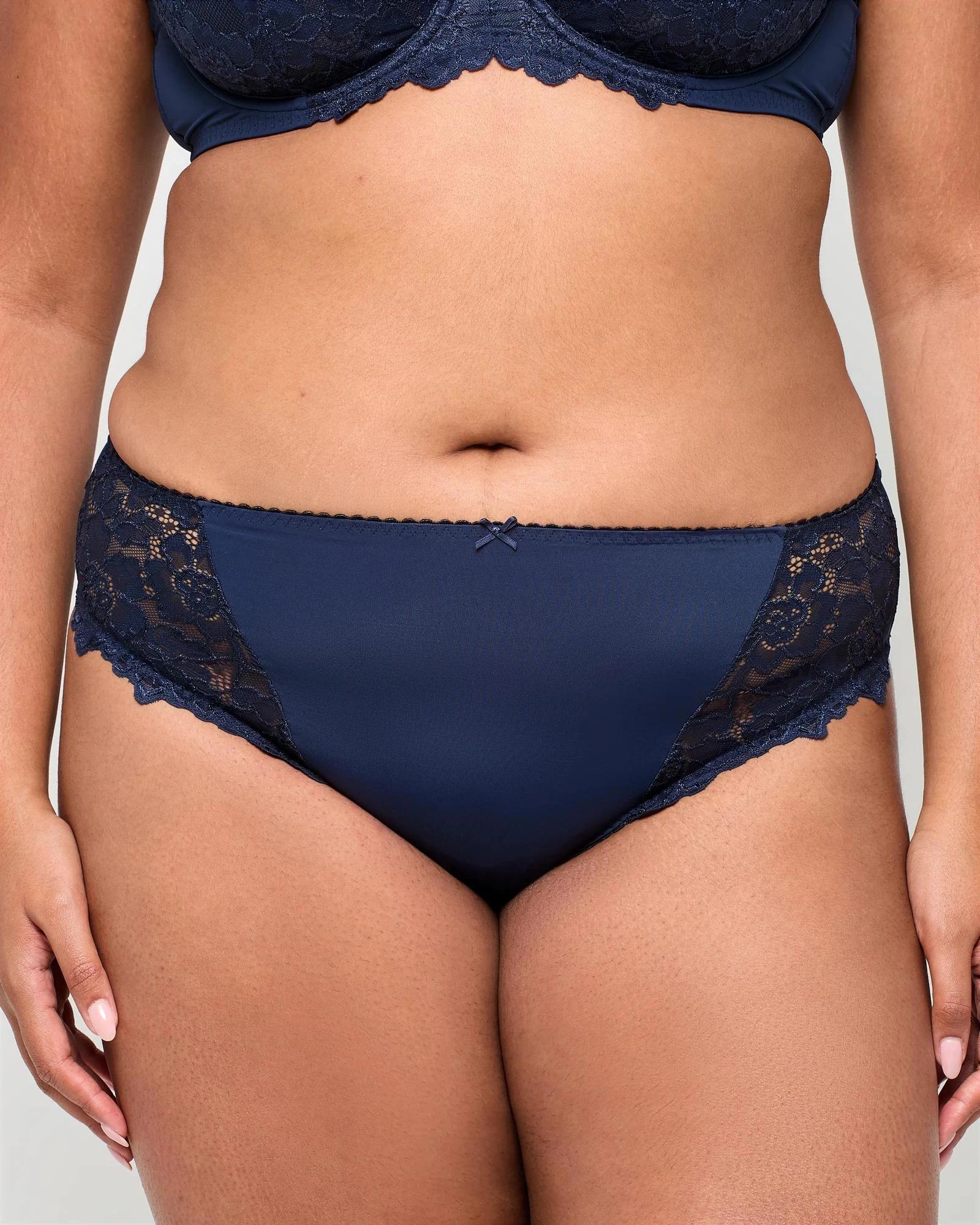 4 Target Woman High Cut Lace Briefs NAVY BLUE, 4 of 5