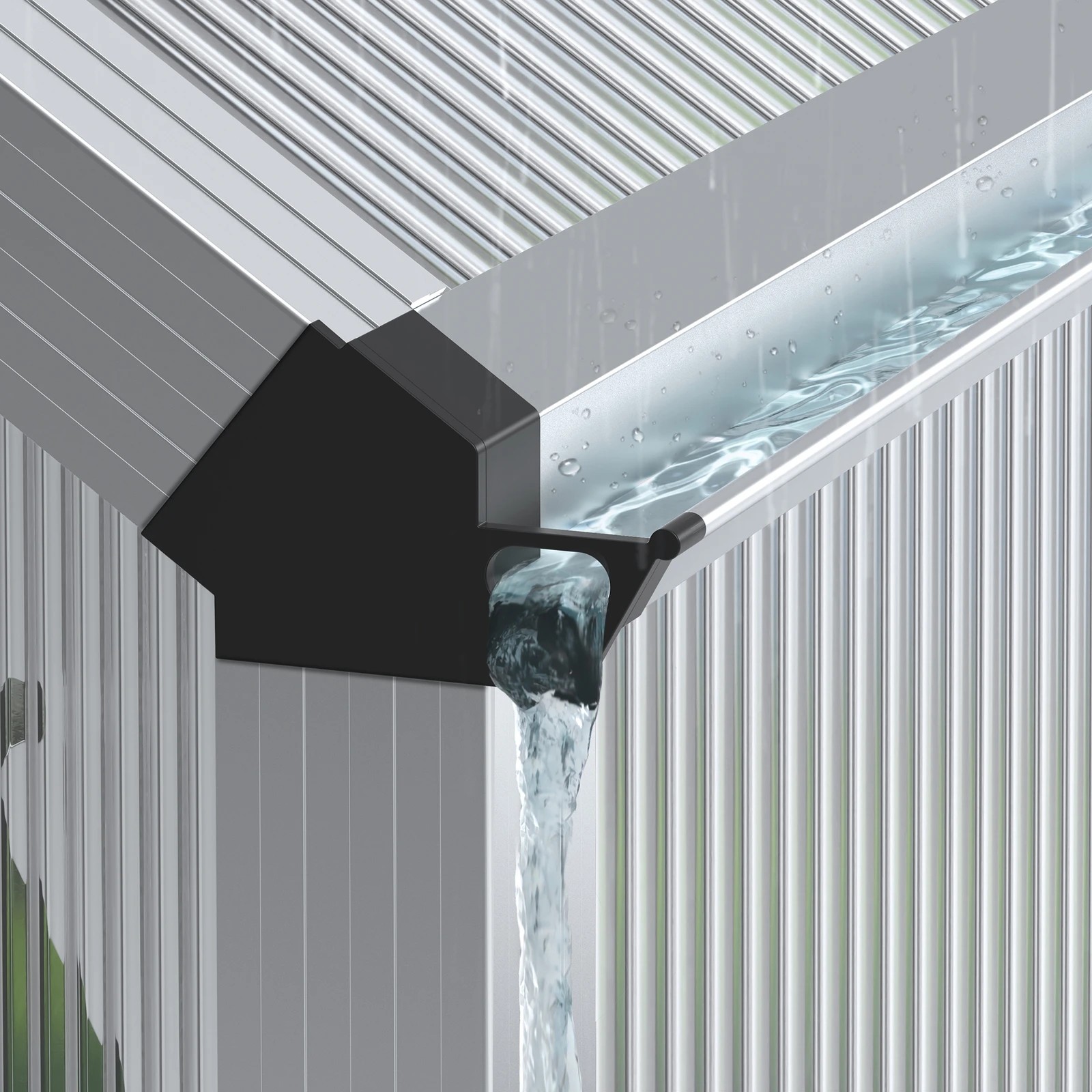 6 Alfordson Greenhouse Aluminium 2.4x3.8x2.1M - White, 6 of 7