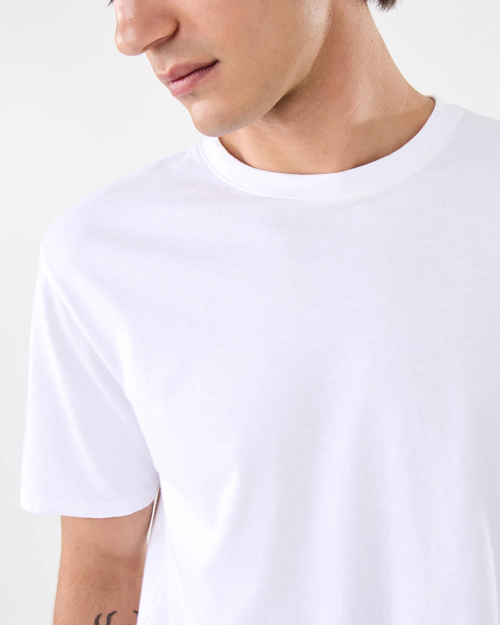 6 Australian Grown Cotton Crew Neck T-shirt WHITE, 6 of 6