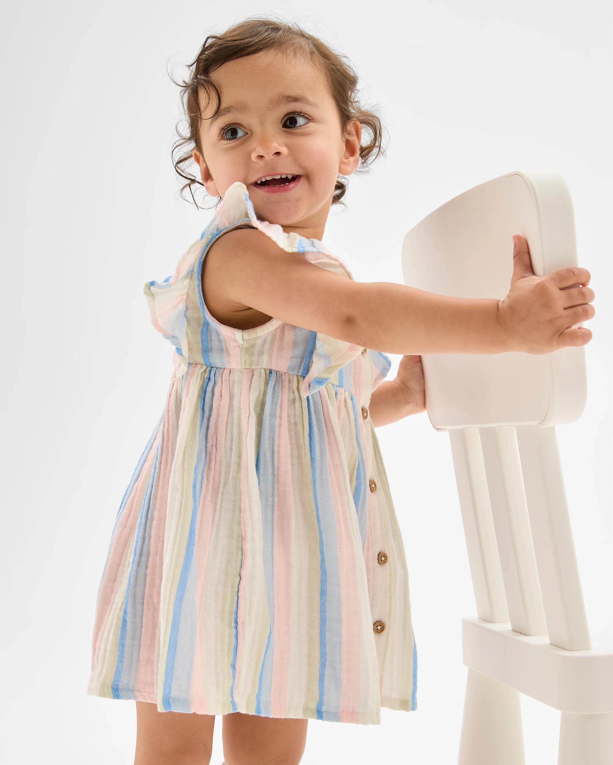 2 Target Baby Baby Girls Ruffle Woven Dress MULTI, 2 of 4