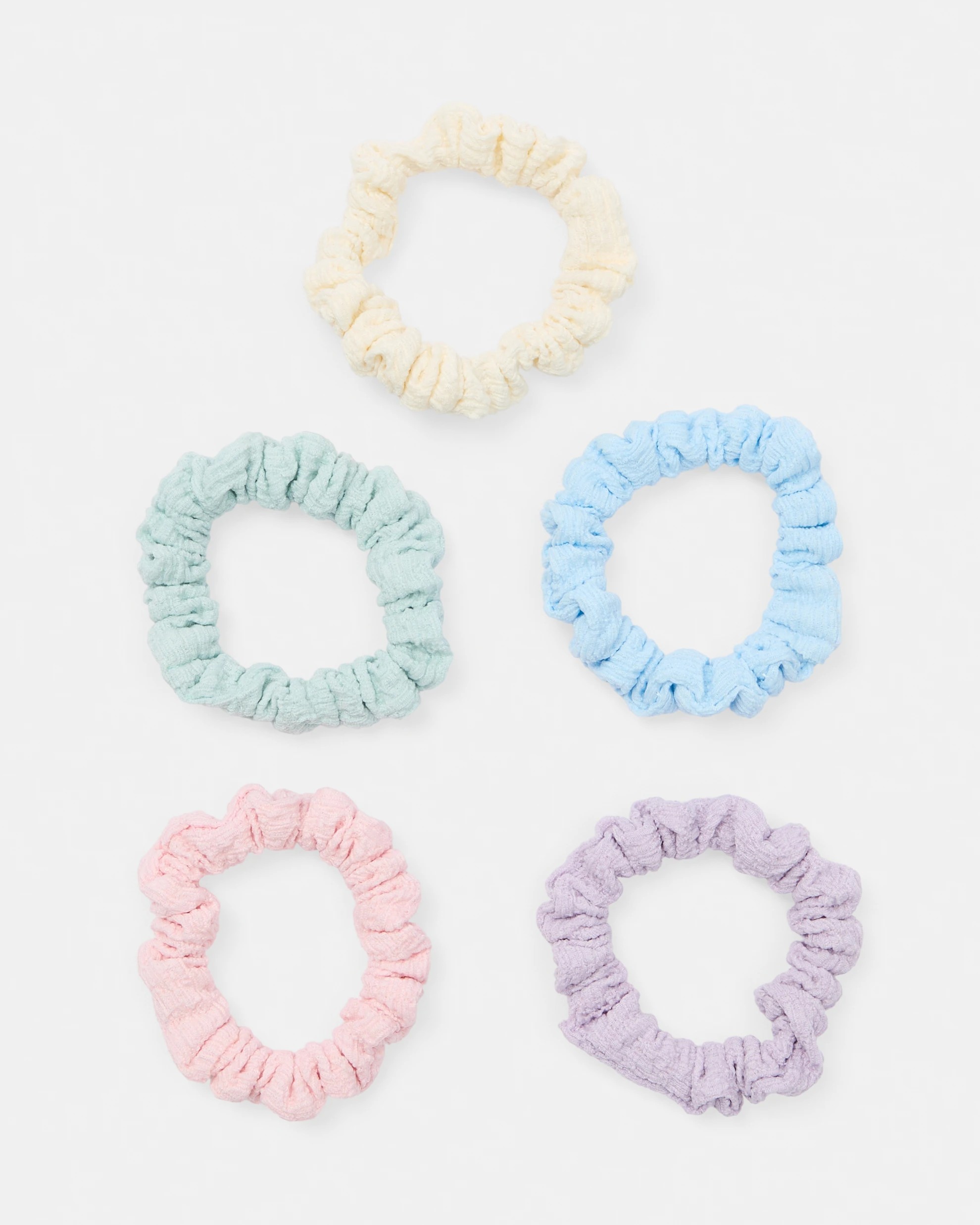 2 5 Pack Pastel Mini Hair Scrunchies, 2 of 5