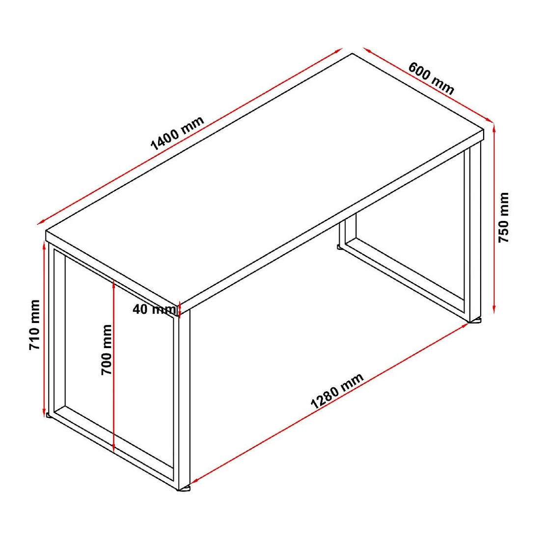9 Contour Home Office Study 1400mm High Gloss Desk, 9 of 9