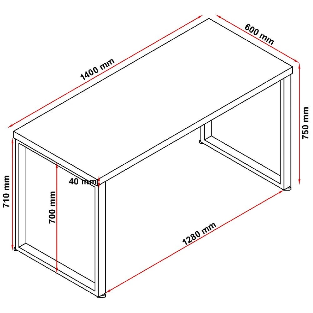 9 Contour Home Office Study 1400mm High Gloss Desk Desks, Tables and Workstations, 9 of 9