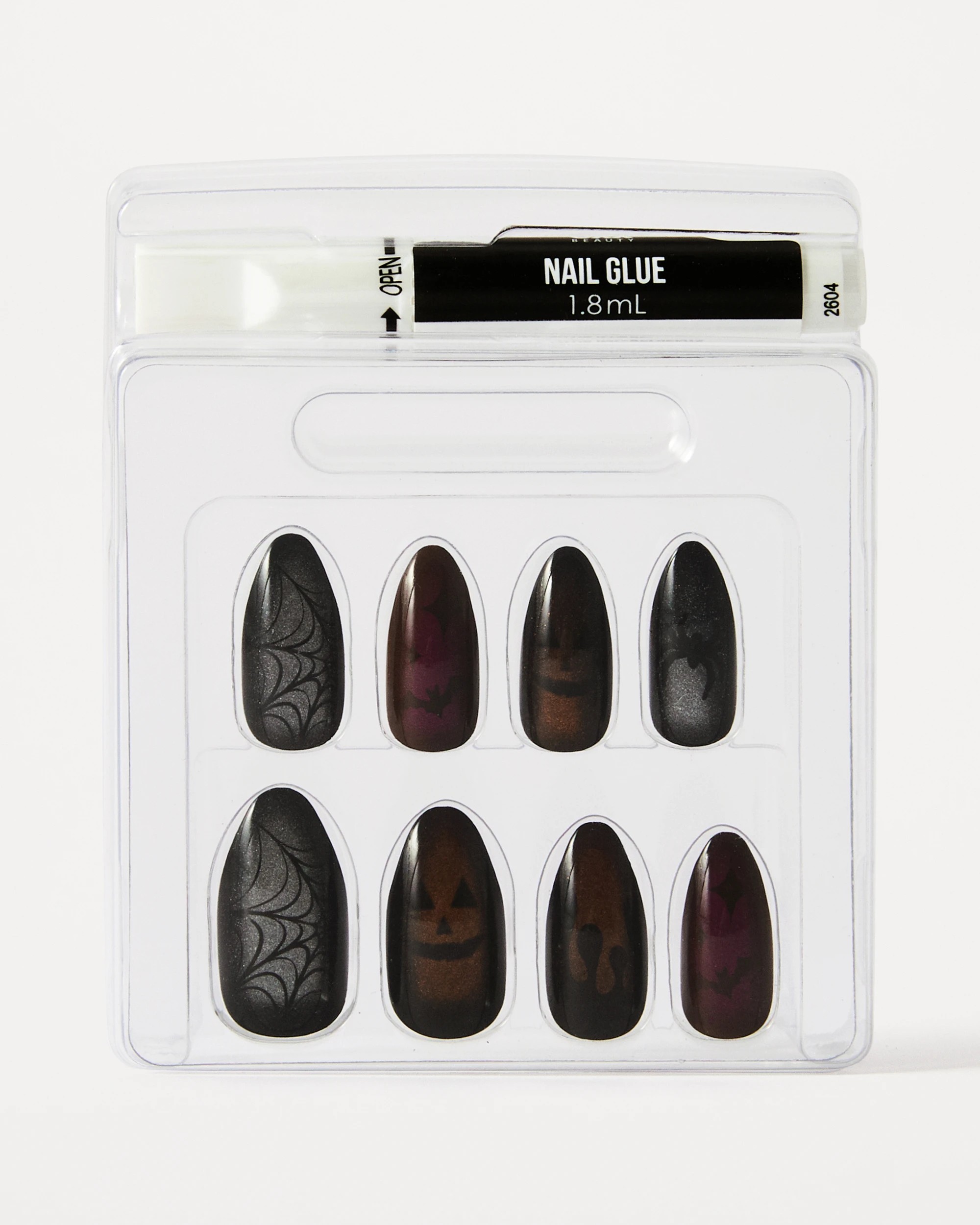 3 OXX Beauty Halloween 24 Pack Artificial Nails with Adhesive - Stiletto Shape, Cat's Eye and Spooky, 3 of 4